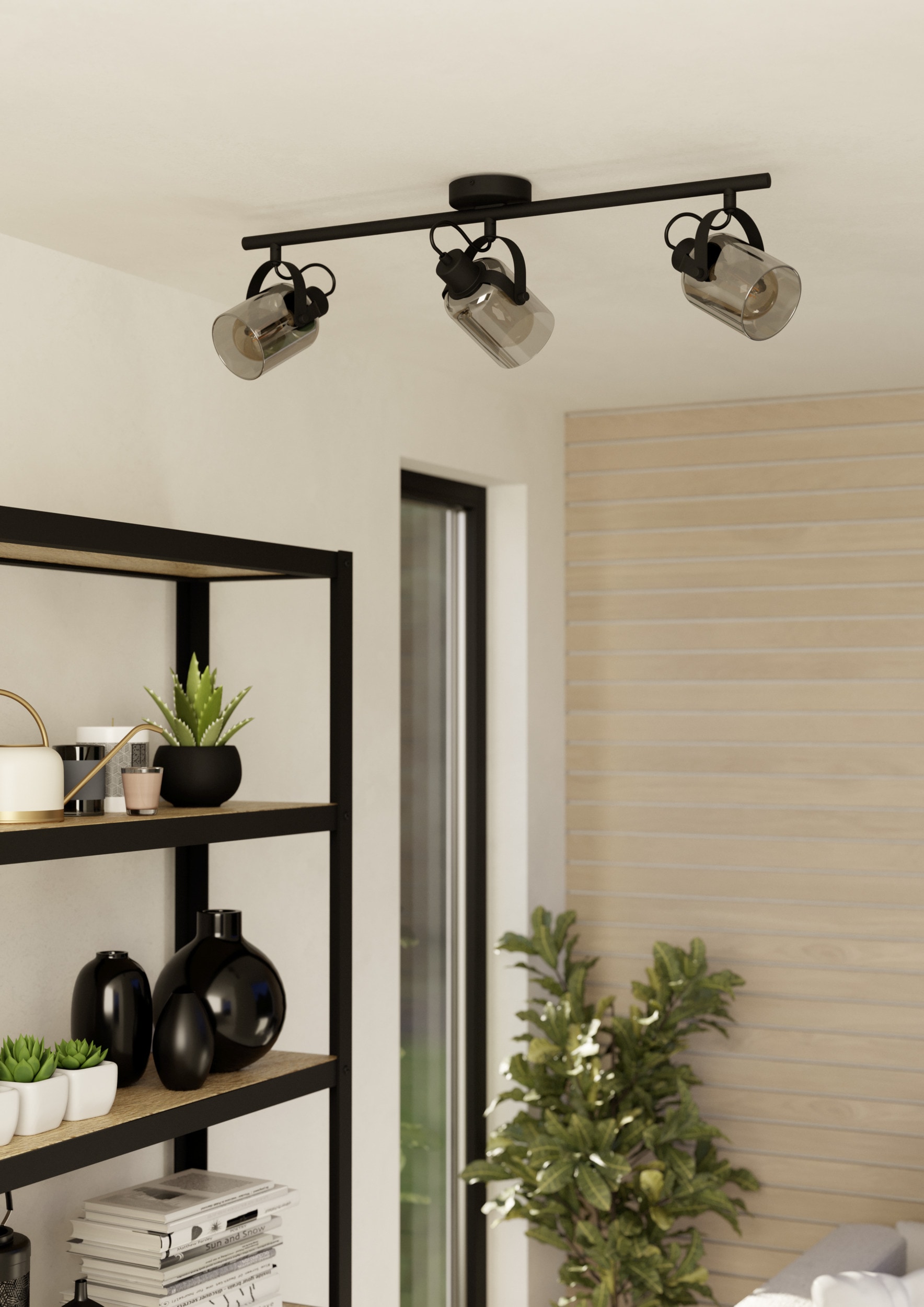 EGLO Deckenspot »BERREGAS Spotlampe - Stahl - E27 - 3X40W - IP20« E27 1 Stk. Wandleuchte, Wandspot, schwenkbar, Strahler, L77,5 x B11 x H24 cm