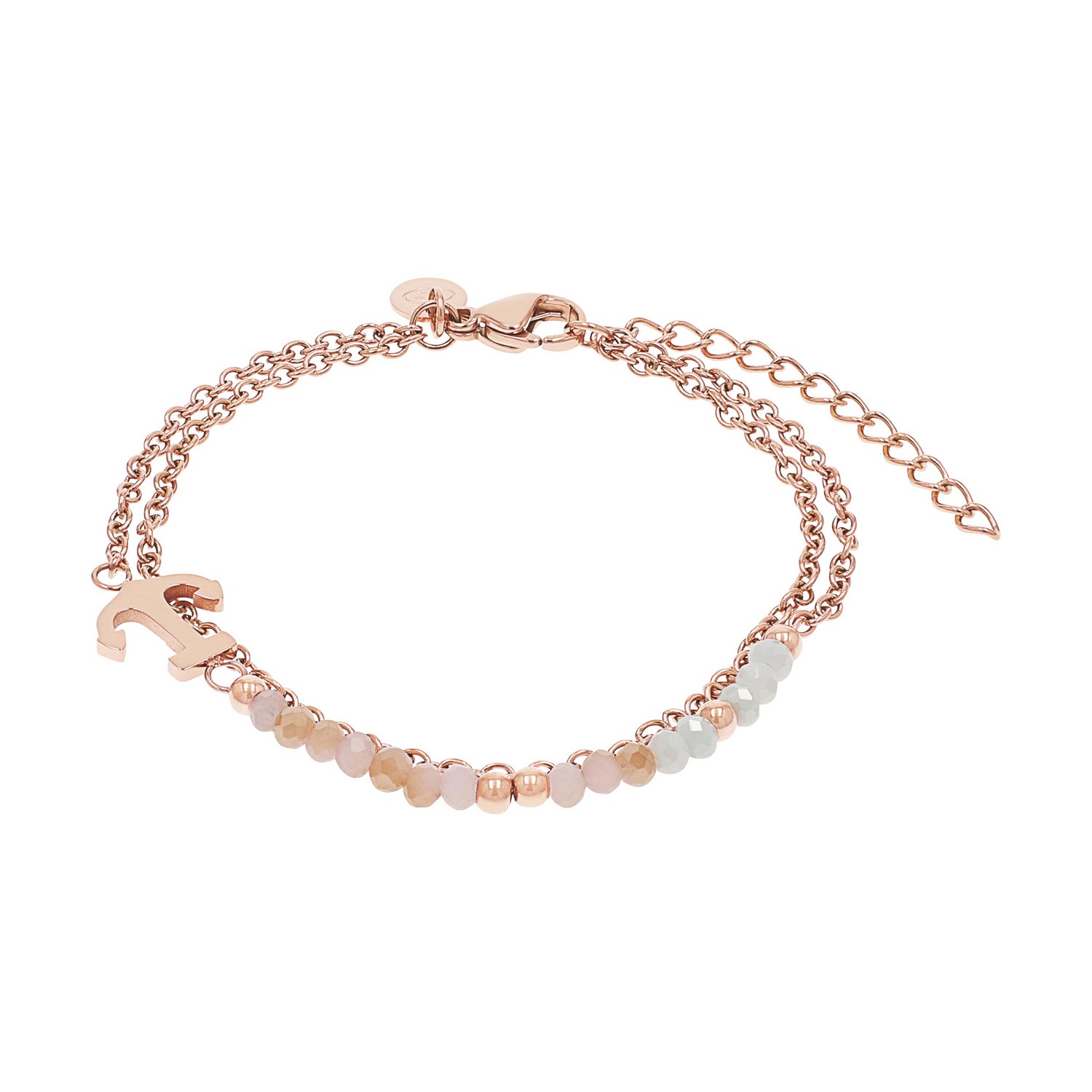 TOM TAILOR Damen Armband "Schmuck Geschenk Edelstahl Anker", 20cm, Edelstahl, rosa, Edelstahl, Armbänder, mit Glassteine