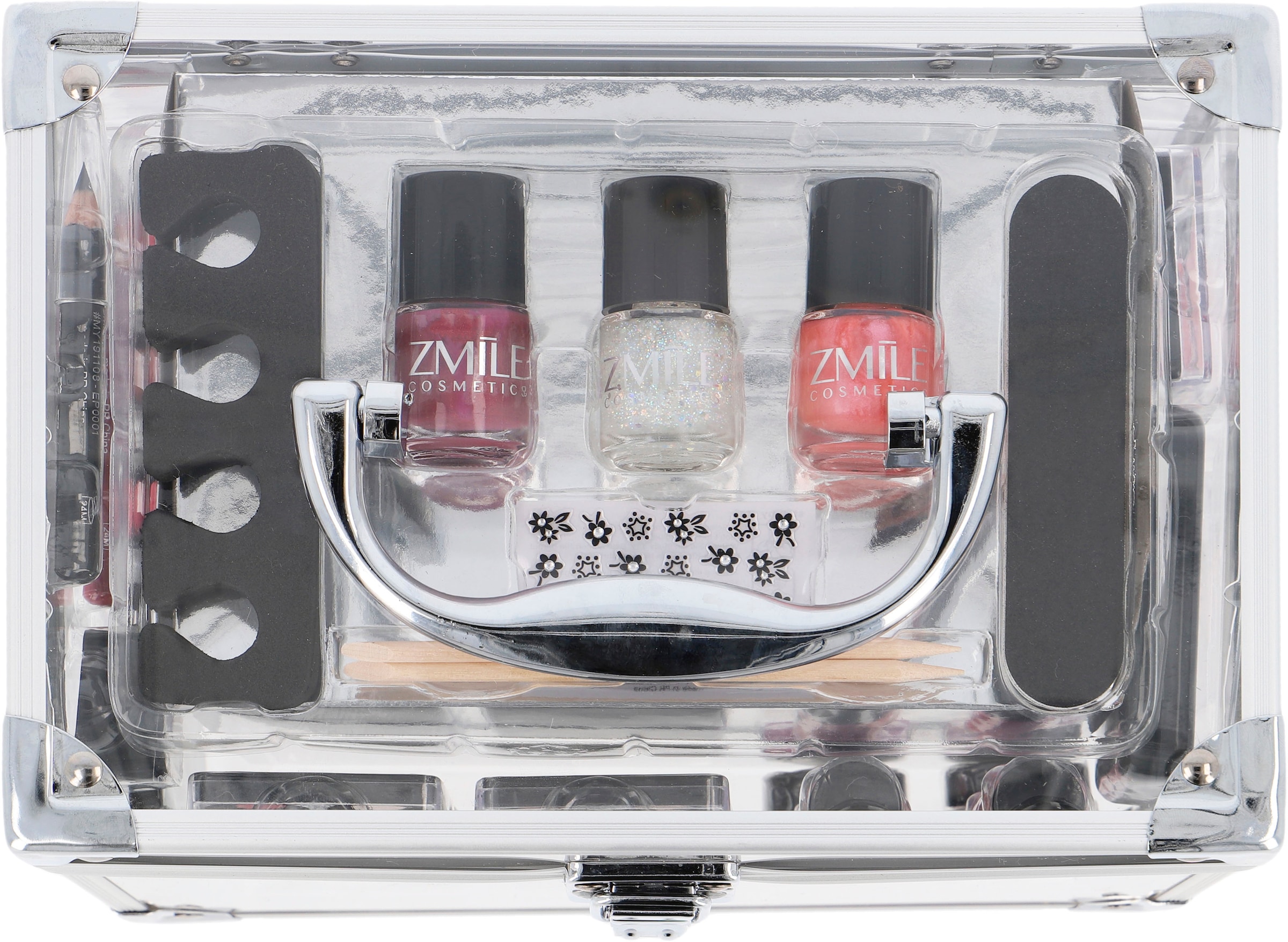 ZMILE COSMETICS Schmink-Koffer »Acrylic'«, (42 tlg.), 42 Teile für Augen, Lippen, Wangen und Nägel.