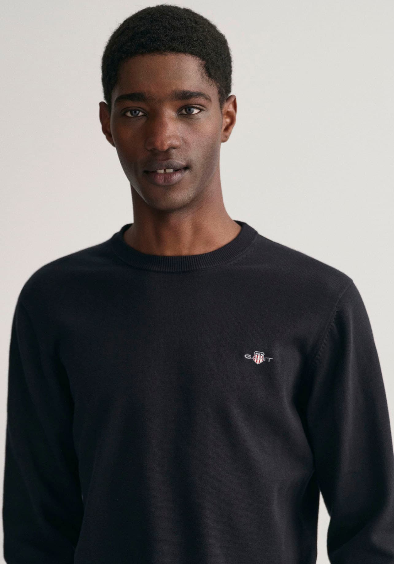Gant Rundhalspullover »CLASSIC COTTON C-NECK«, Premium Strickpullver aus weicher 100% Baumwolle, Übergangspullover