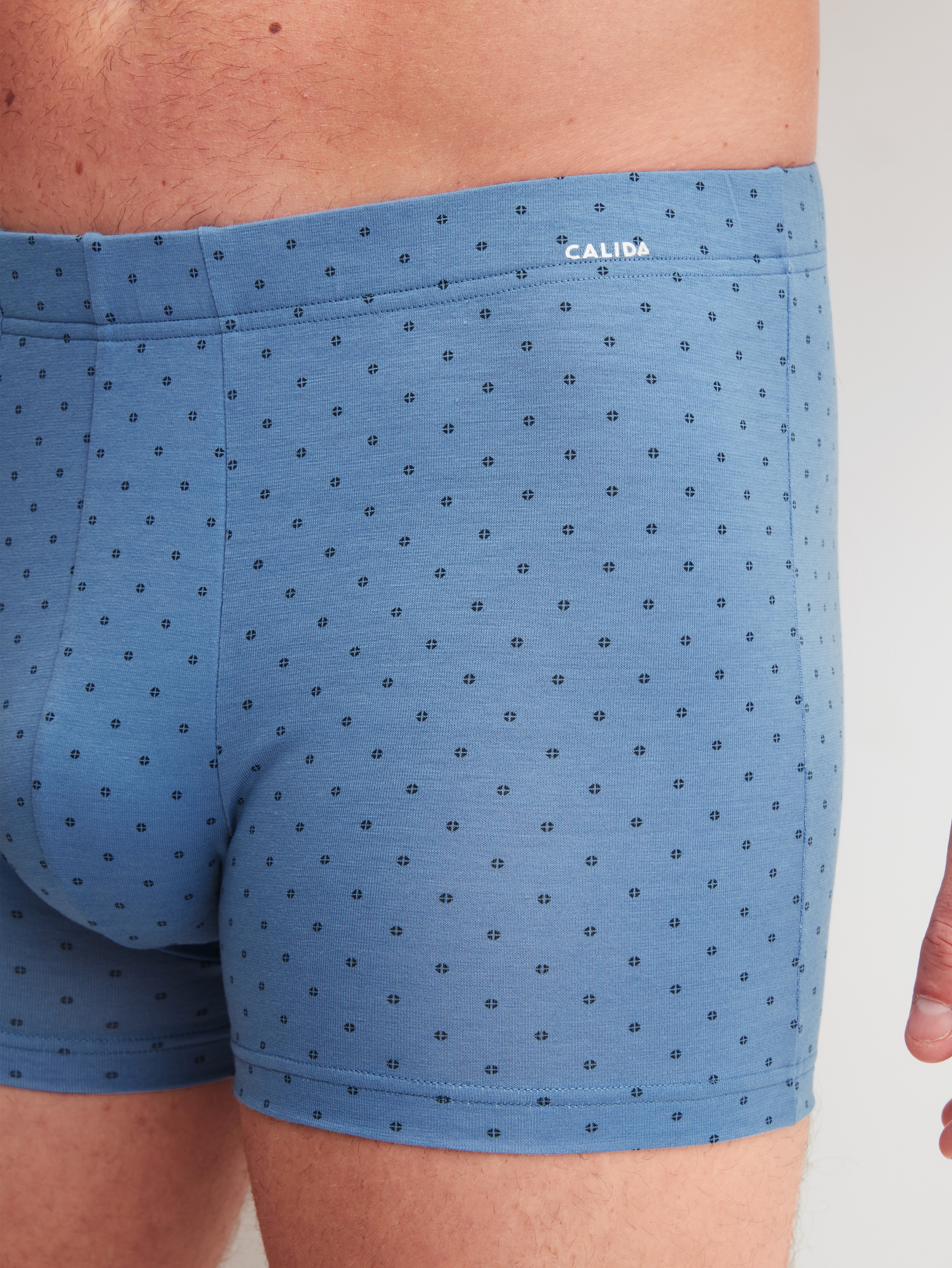 CALIDA Boxershorts »Cotton Code Design« breiter Bund, gemustert, eng, bequem, mit Logodruck, Baumwollmix