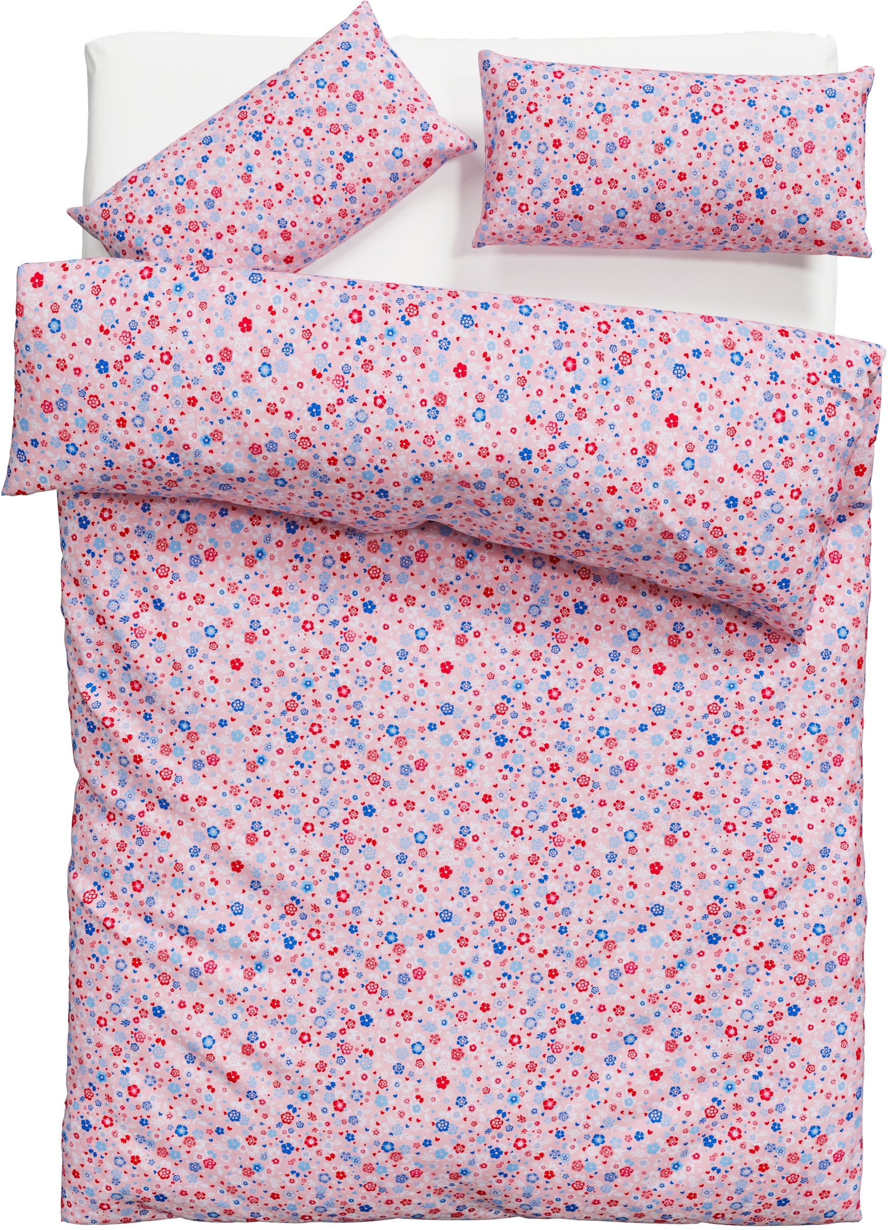 my home Bettwäsche »Mariby« 2 Stk. tlg. mit feinem Blümchen Design, skandinavisch, romantische Bettwäsche