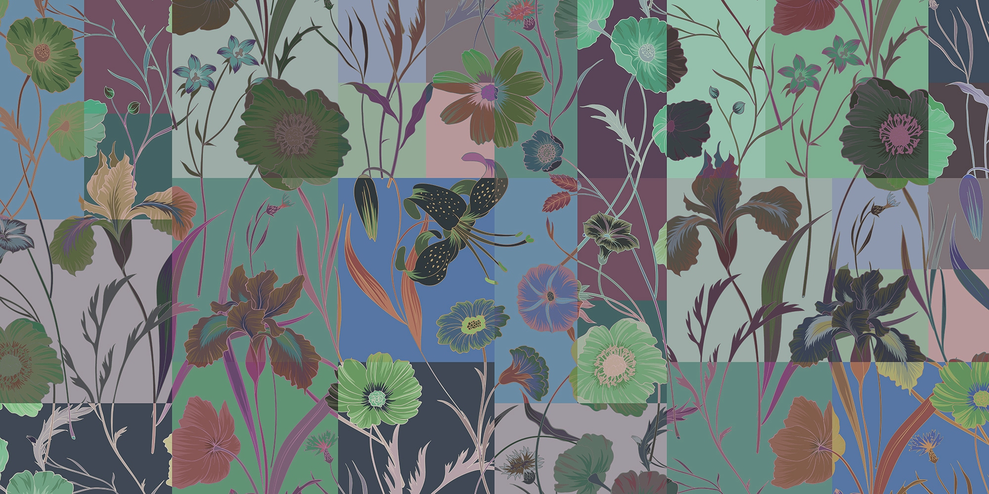 living walls Fototapete "Walls by Patel Floral Patch 2" glatt Vlies, Wand, günstig online kaufen