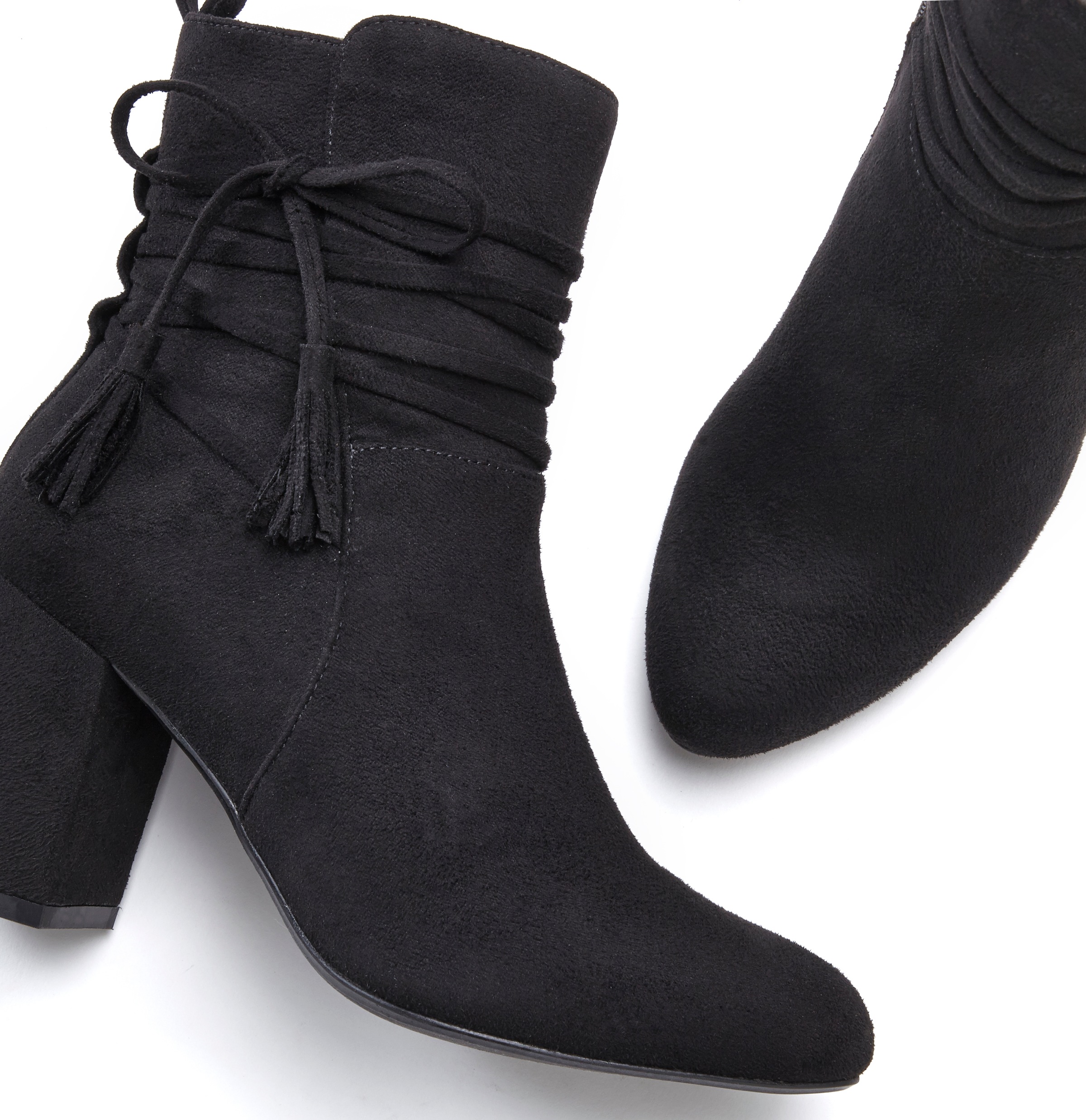Stiefelette LASCANA, Damen, Gr. 41, schwarz, Obermaterial: 100% Textilmaterial. Decksohle: 100% Lederimitat. Futter: 100% Textilmaterial. Laufsohle: 100% Synthetik, unifarben, Schuhe Stiefelette, mit Blockabsatz, High-Heel-Stiefelette, Ankle Boots, Stiefe 3