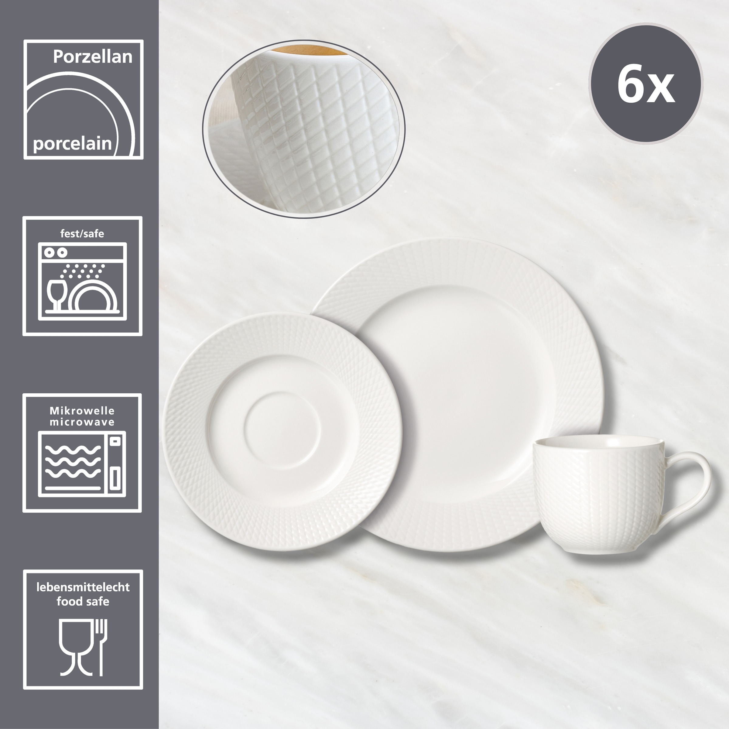 Ritzenhoff & Breker Kaffeeservice »Saphir«, (Set, 18 tlg.), aus Porzellan für 6 Personen