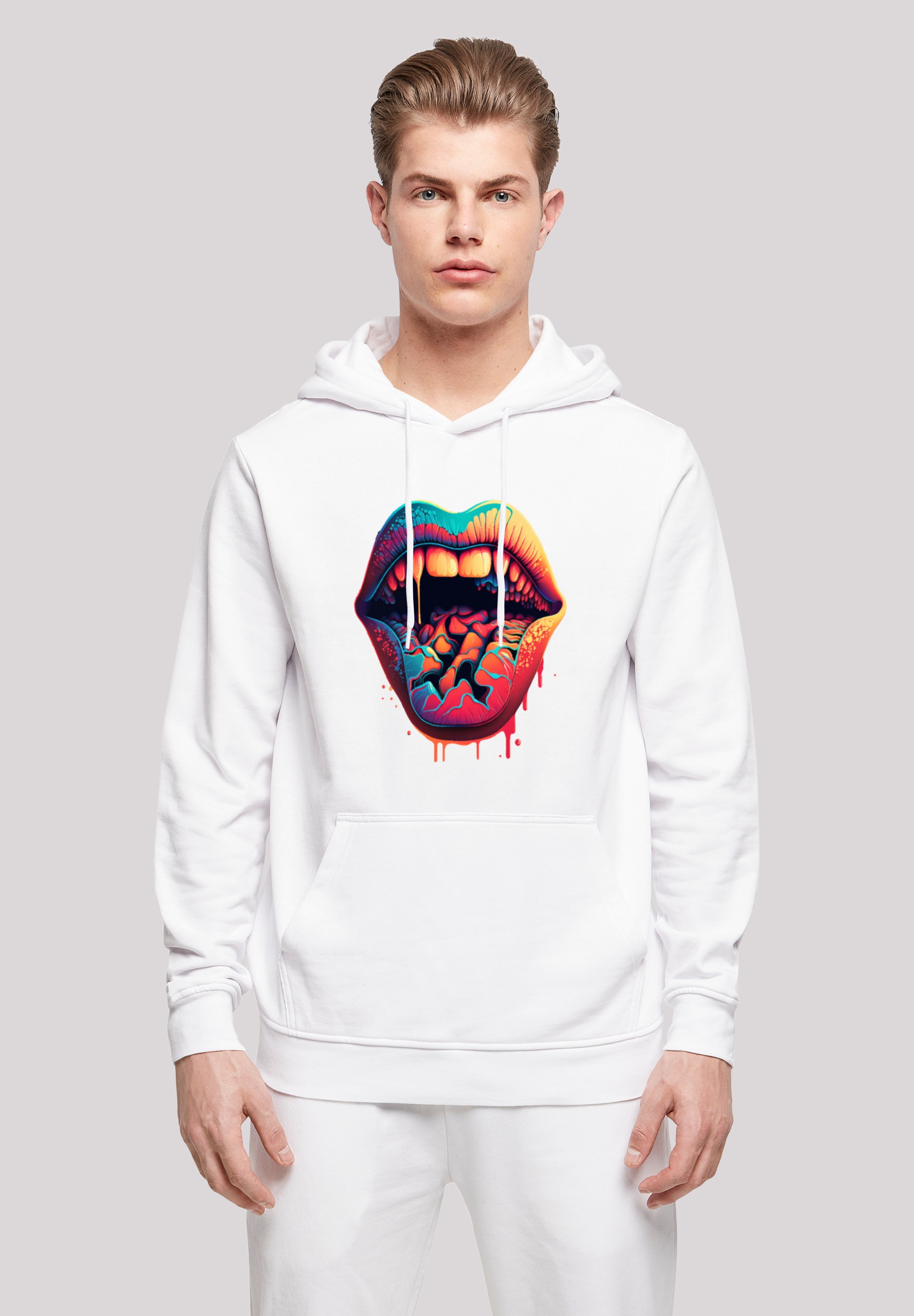 F4NT4STIC Kapuzenpullover "Drooling Lips HOODIE", Print