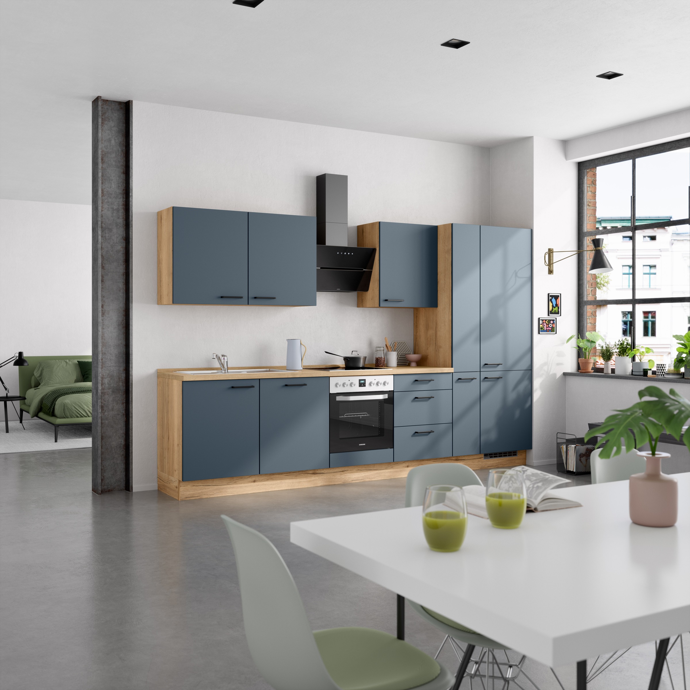 nobilia® Küchenzeile »"Easytouch II"«, vormontiert, Ausrichtung wählbar, Breite 330 cm, wahlw. mit E-Geräten