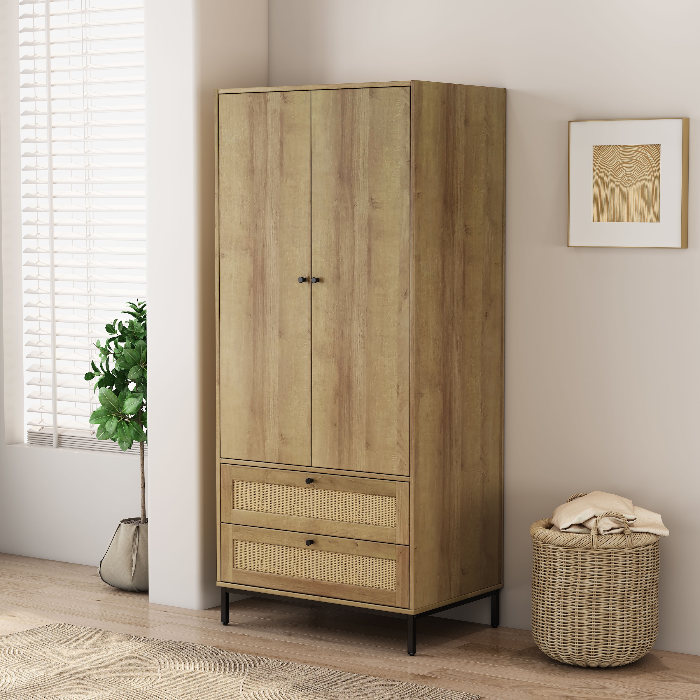 OTTO home Kleiderschrank "Montala Schlafzimmerschrank Garderobe Boho Eichen günstig online kaufen