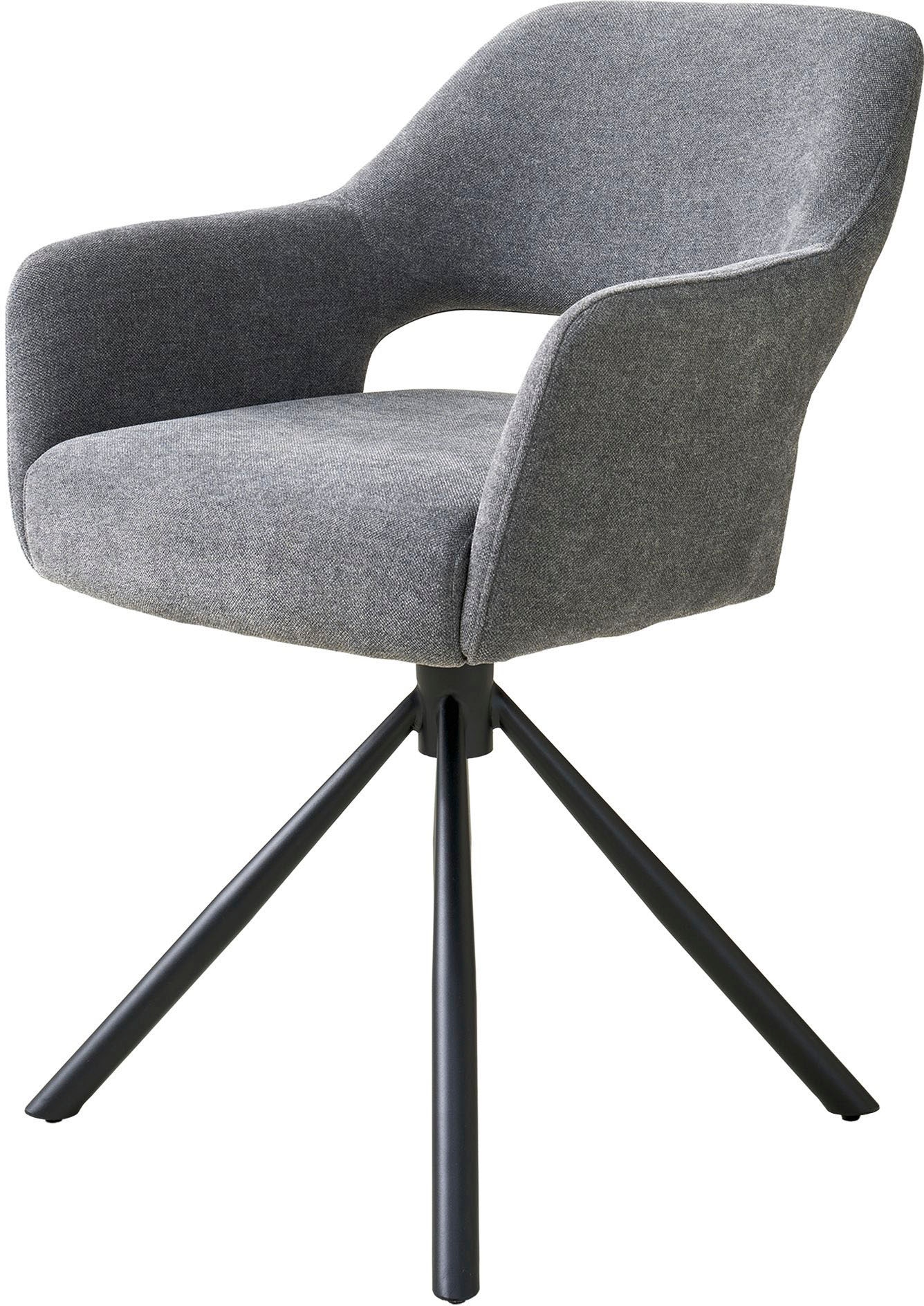 SCHÖNER WOHNEN-Kollektion Esszimmerstuhl »STAVANGER, 360° drehbar mit Rückholfunktion« (Set) 2 Stk.mit Taschenfederkern, Bezug Webstoff, Untergestell pulverbeschichtet