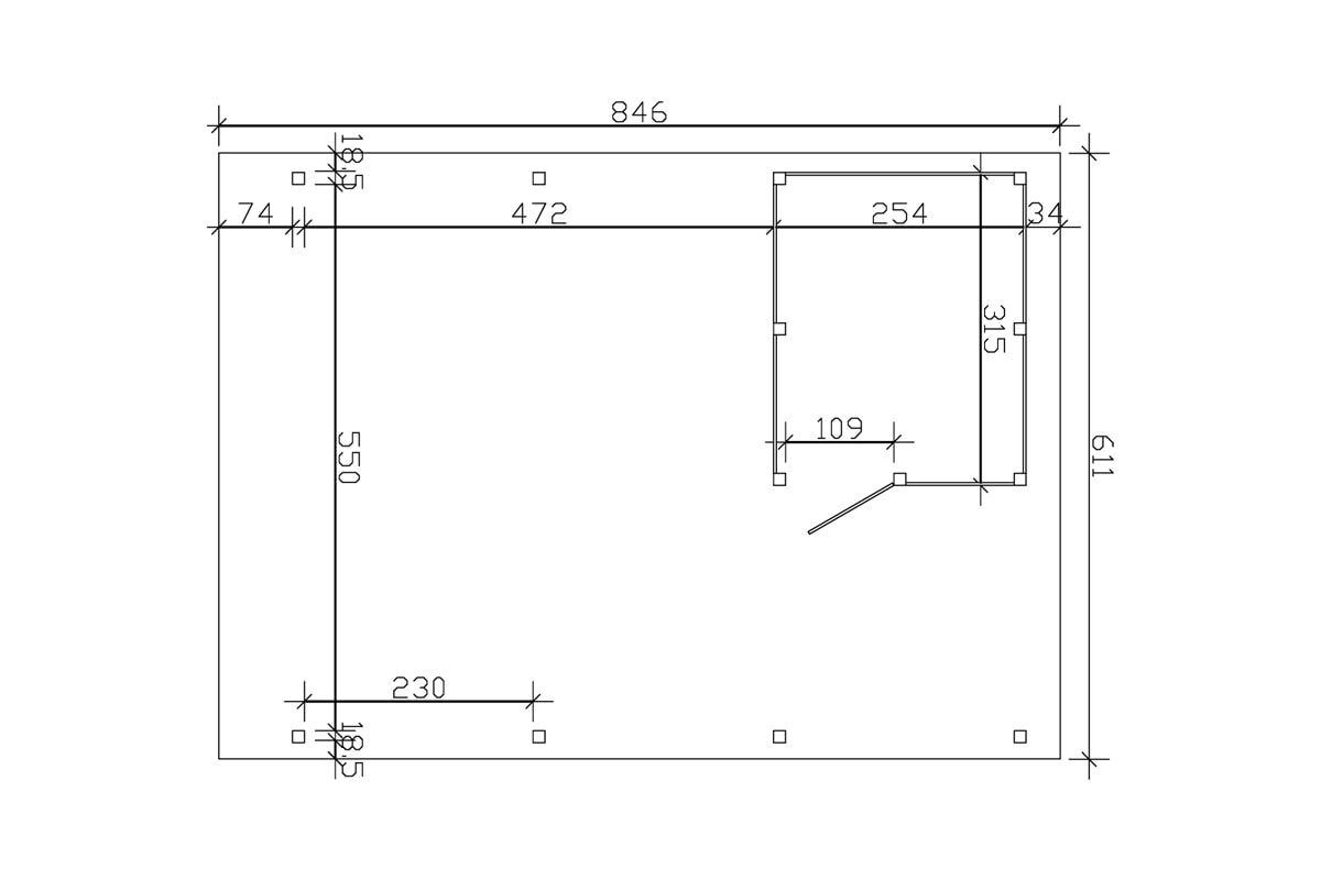 Skanholz Doppelcarport »Spessart« Leimholz 550 cm natur