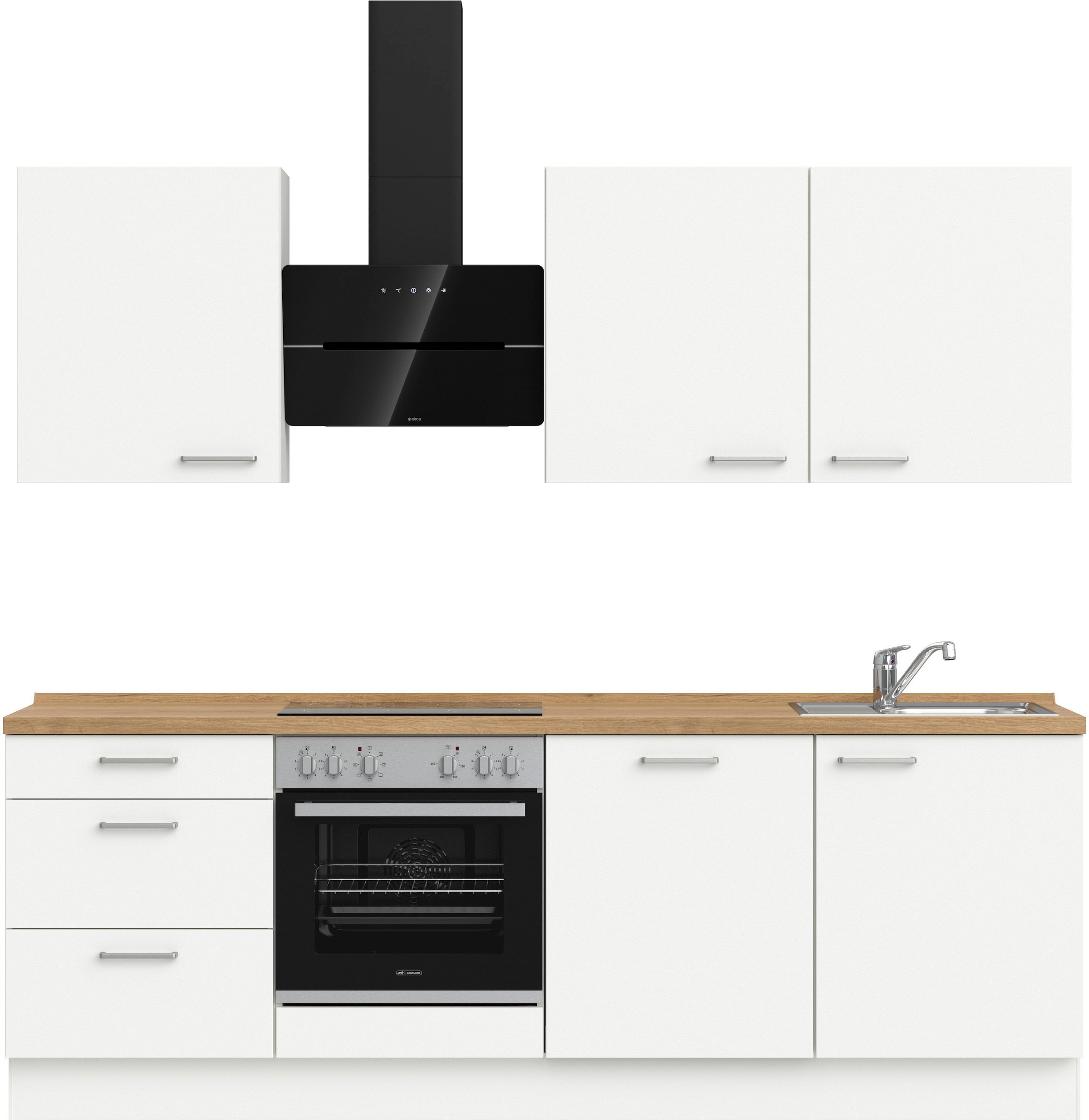 nobilia® Küchenzeile »"Touch II"«, vormontiert, Ausrichtung wählbar, Breite 240 cm, wahlw. mit E-Geräten