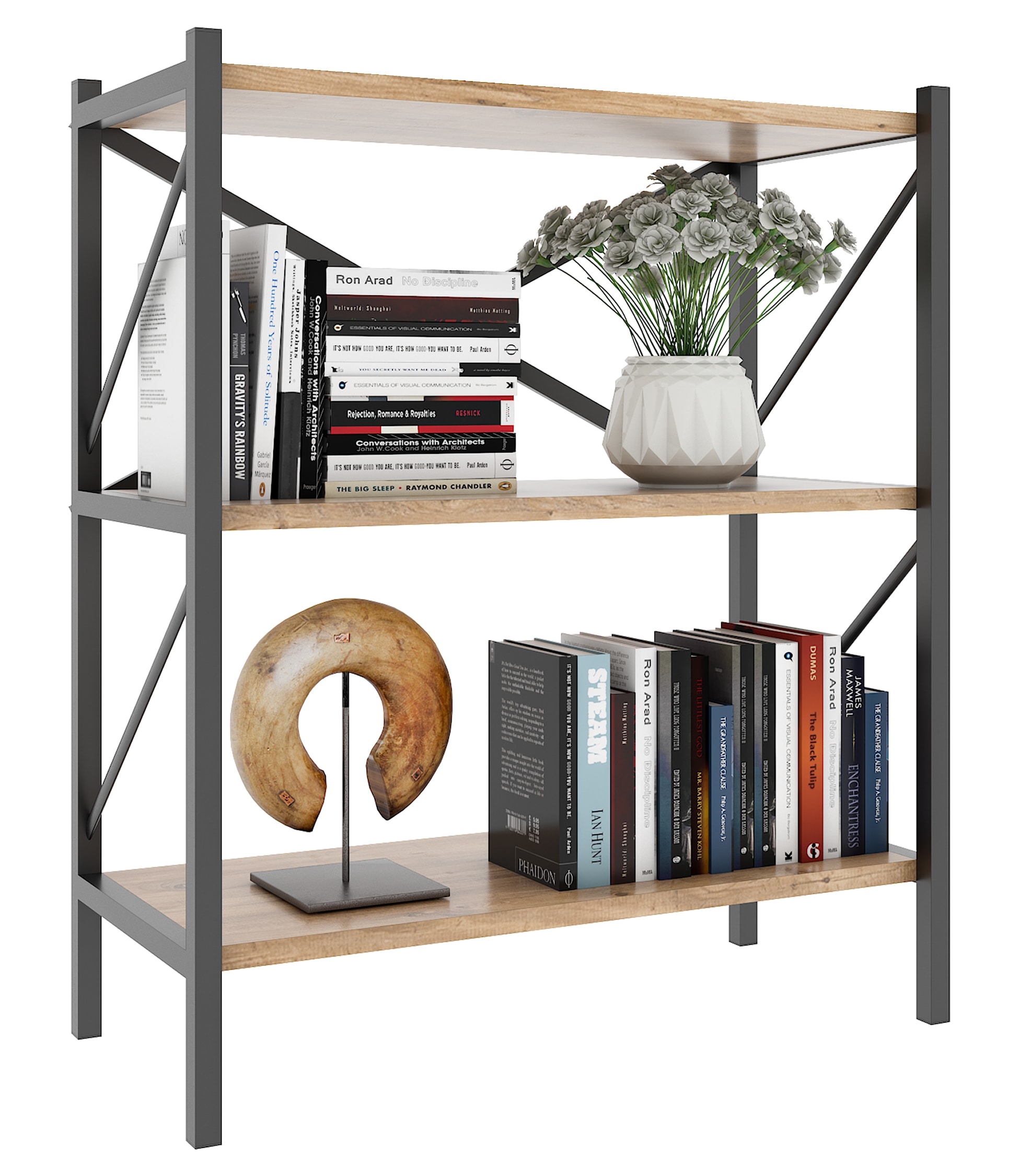 VCM Standregal "VCM Holz Metall Aufbewahrung Stand Regal Bücherregal Deko B günstig online kaufen