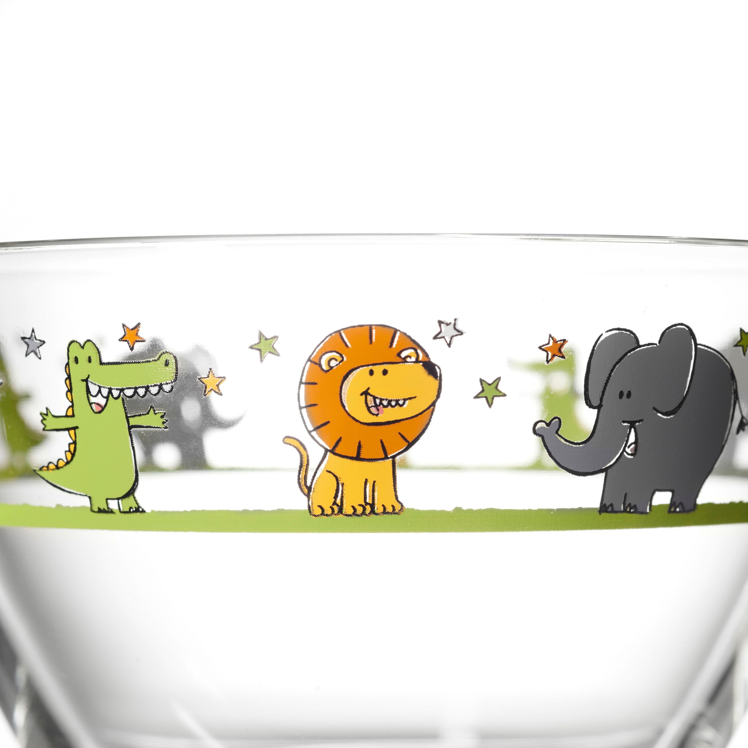 LEONARDO Kinderschale »BAMBINI« 6 Stk. aus Glas Löwe/Elefant/Krokodil, Ø 12 cm