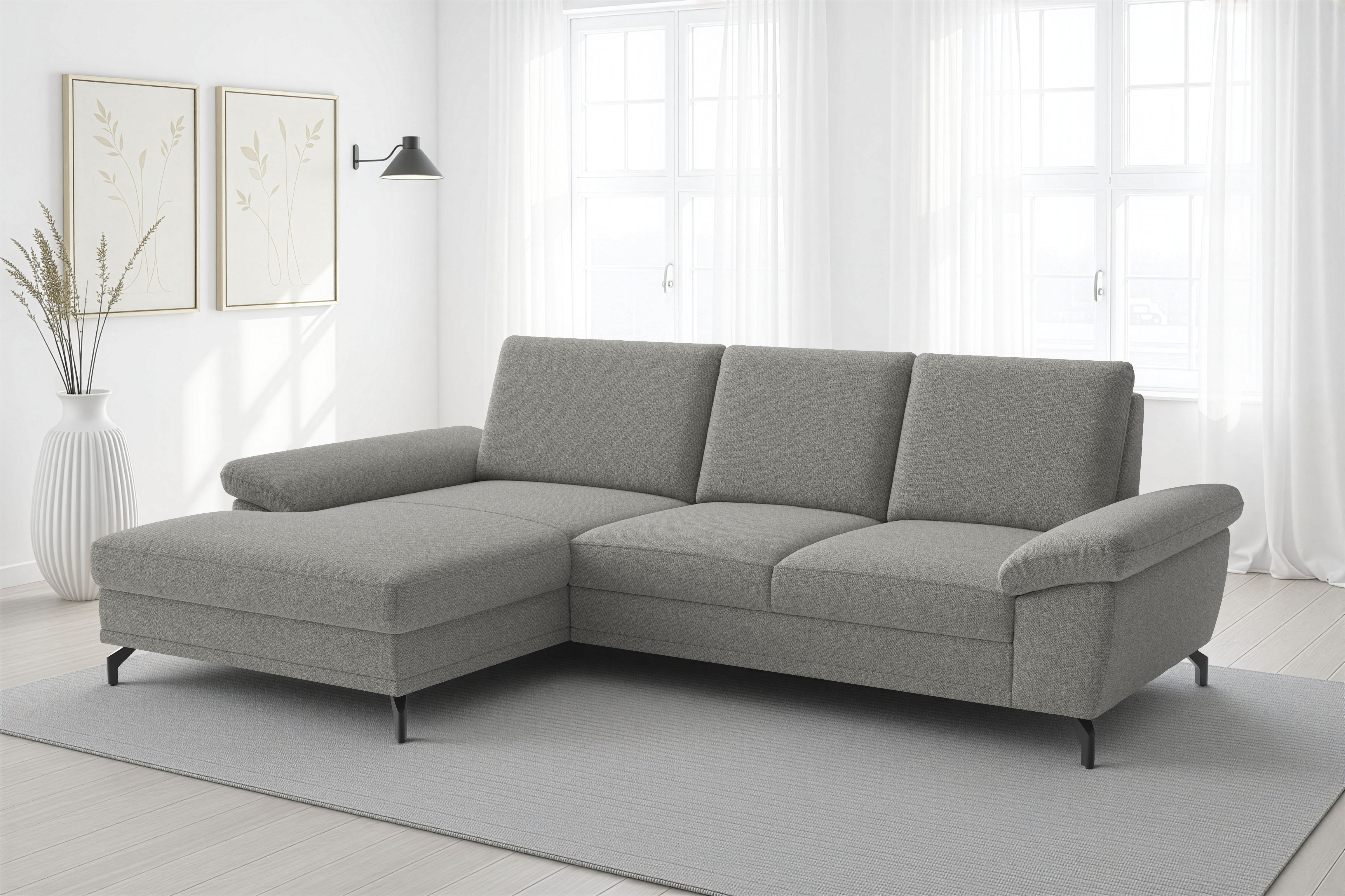 sit&more Ecksofa "Chelsea L-Form, B: 264 cm, Armteil- & Sitztiefenverstellung" optional Schlaffunktion und Bettkasten
