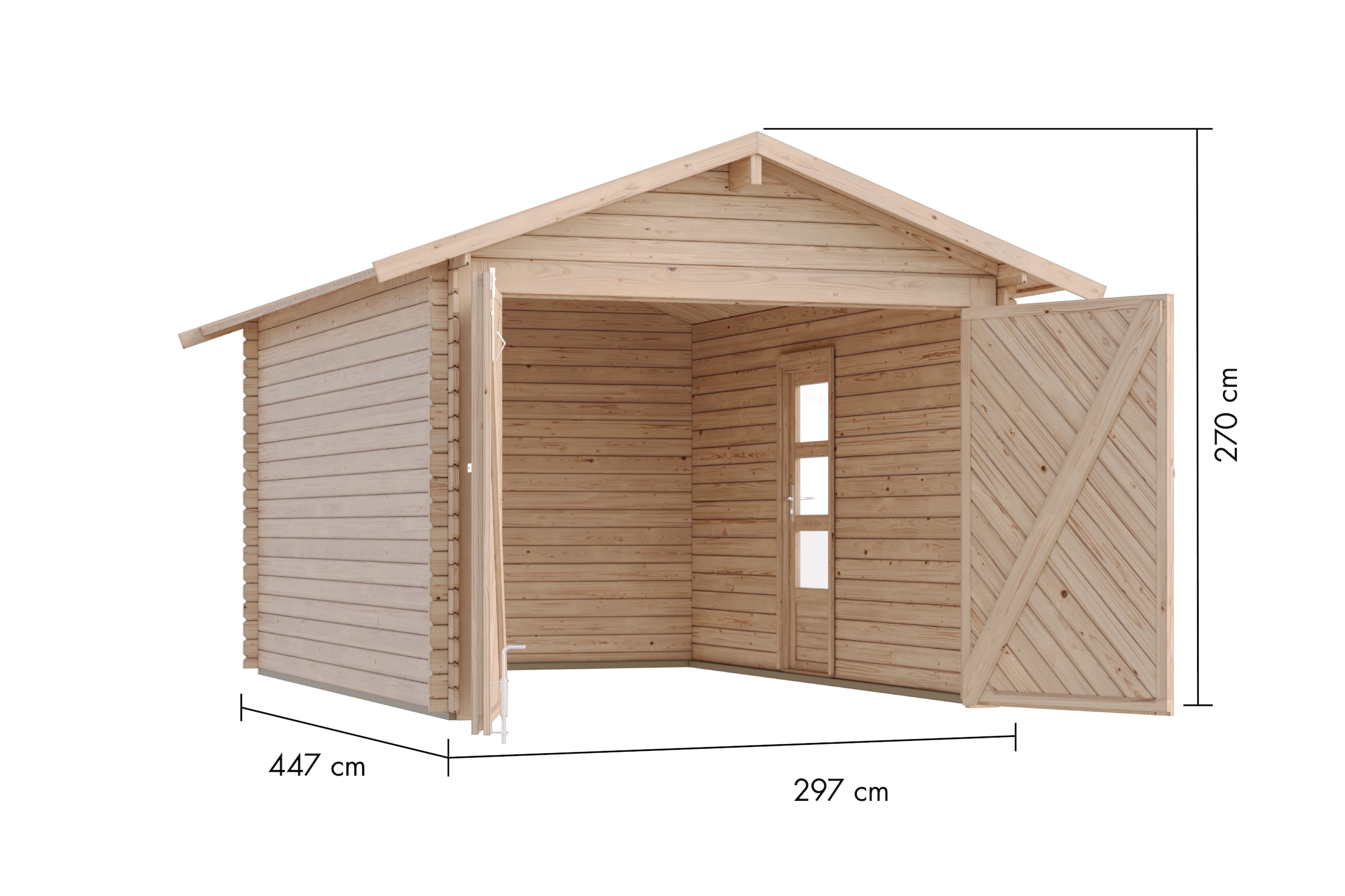 Karibu Garage »Stephan« BxT: 338x489 cm, 193 cm Einfahrtshöhe