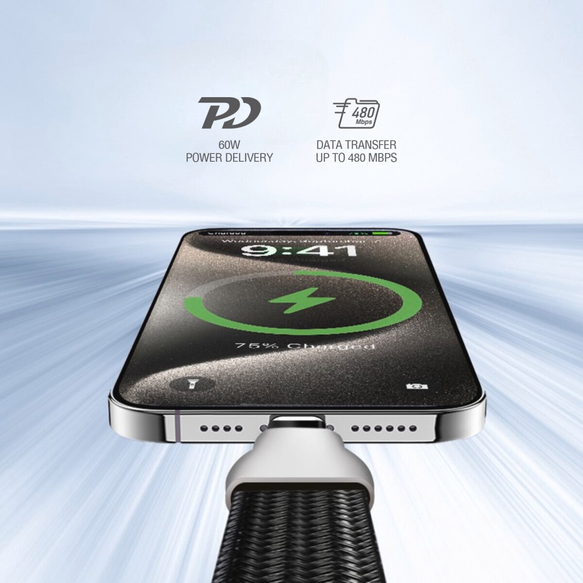 4smarts USB-Kabel »USB-C Handykette PowrCord«, USB-C, 175,00 cm