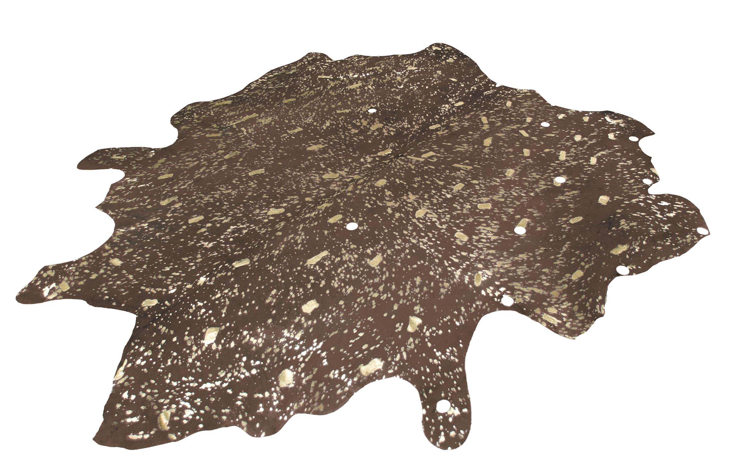 Kayoom Teppich "Glam 110", rechteckig, 100 % Rindslederfell,Fußbodenheizung geeignet, Akzente in Silber/Gold