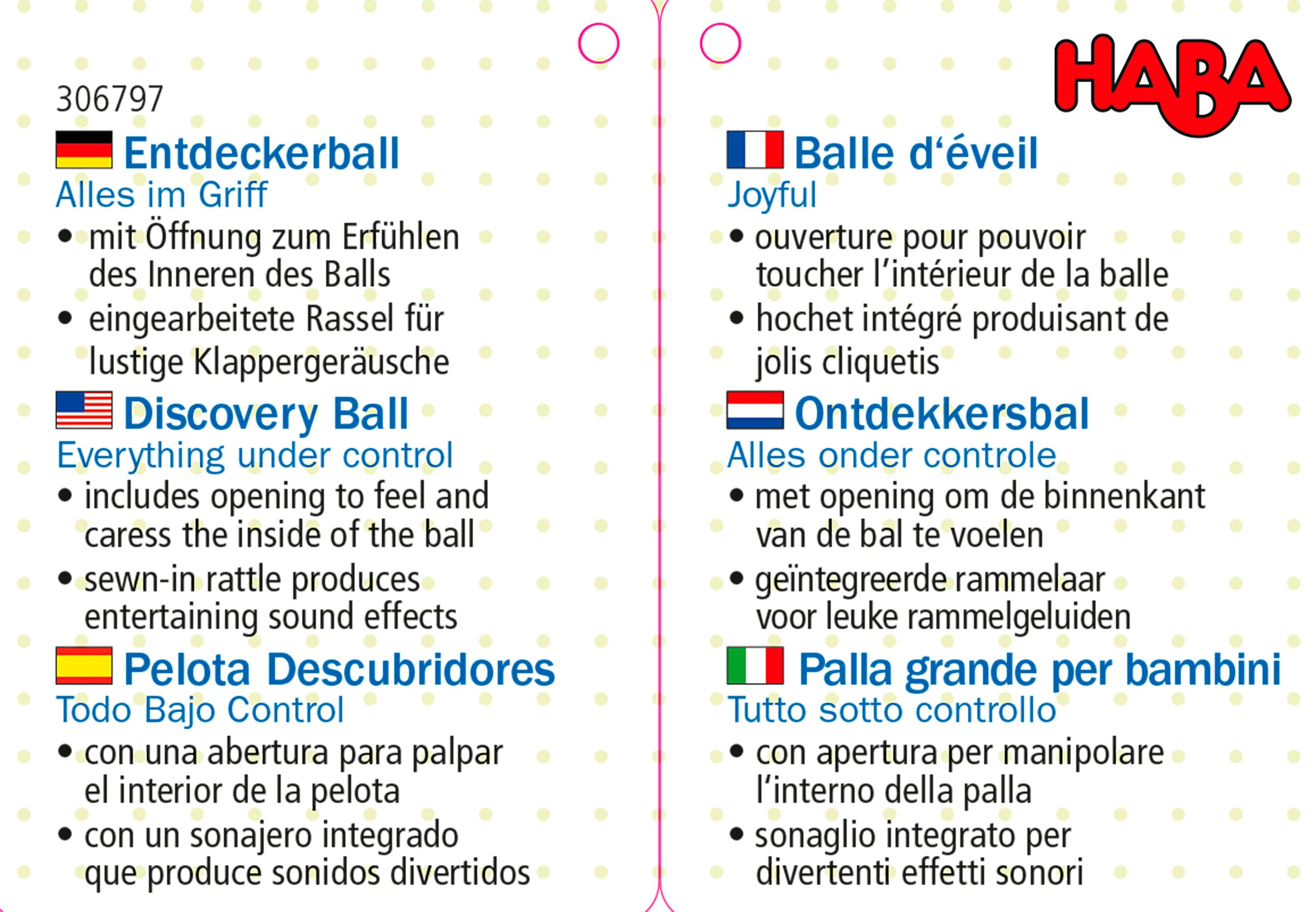 Haba Greifspielzeug »Entdeckerball Alles im Griff«