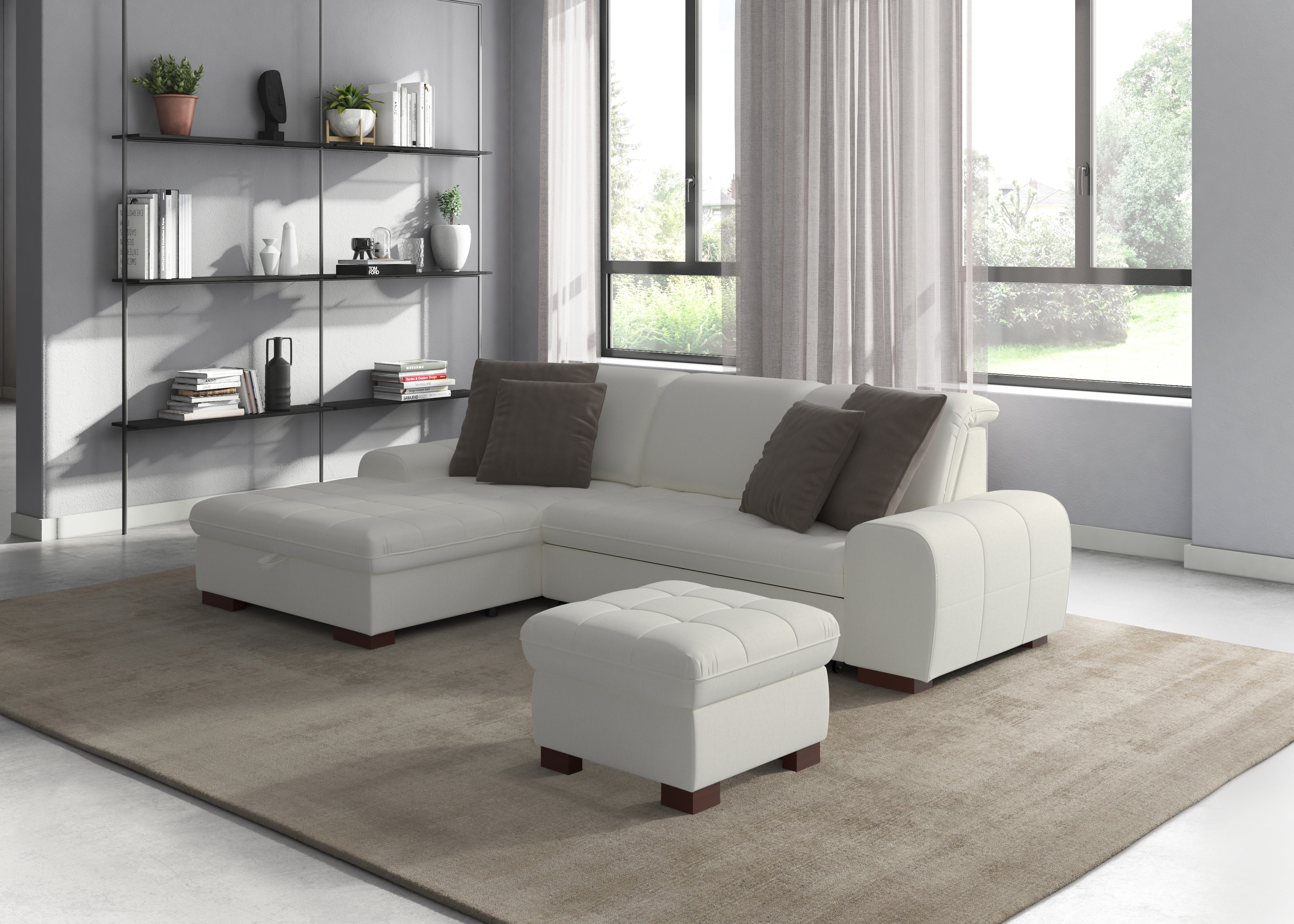 sit&more Ecksofa "Luxor L-Form" wahlweise mit Schlaffunktion, Bettkasten und Kopfteilverstellung