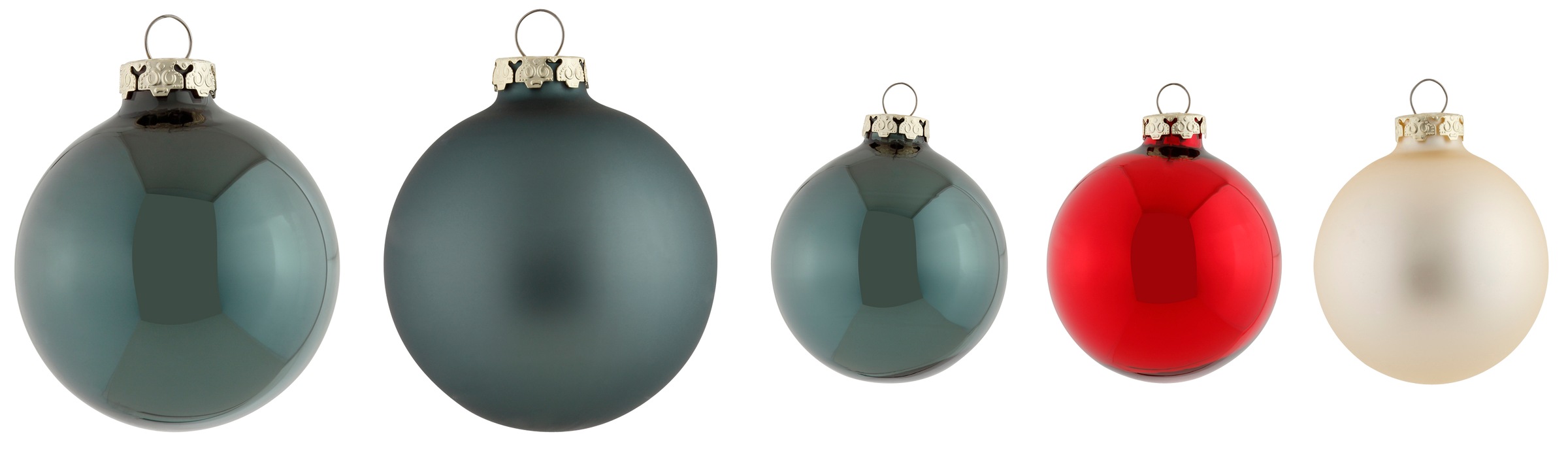 Thüringer Glasdesign Weihnachtsbaumkugel »Zermatt, Weihnachtsdeko, Christbaumschmuck aus Glas«, (Set, 18 St.), Christbaumkugeln, Unifarbmischung, 18-teilig, Ø 6 cm, 7 cm, 8 cm