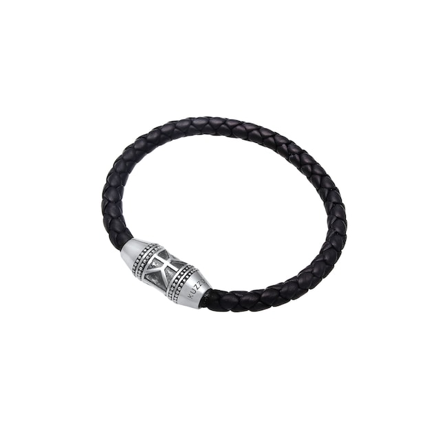 Kuzzoi Armband »Herren Leder Logo Magnet-Verschluß 925 Silber« ▷ für | BAUR