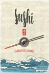 queence Metallbild "Sushi", Schriftzüge-Schriftzug-Meer-Essen-Japan, (1 St. günstig online kaufen