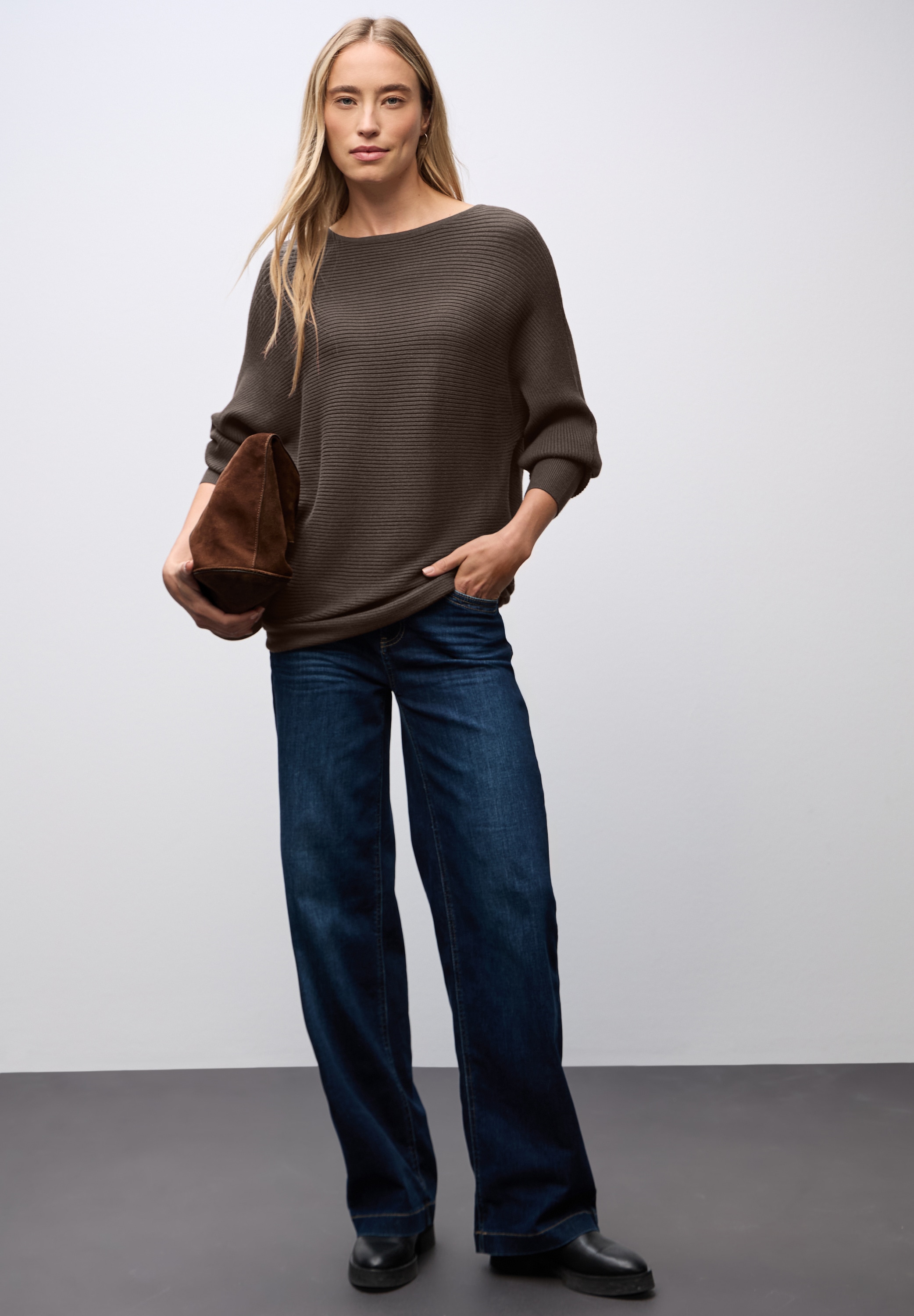 STREET ONE Strickpullover mit feiner Struktur und weitem Schnitt