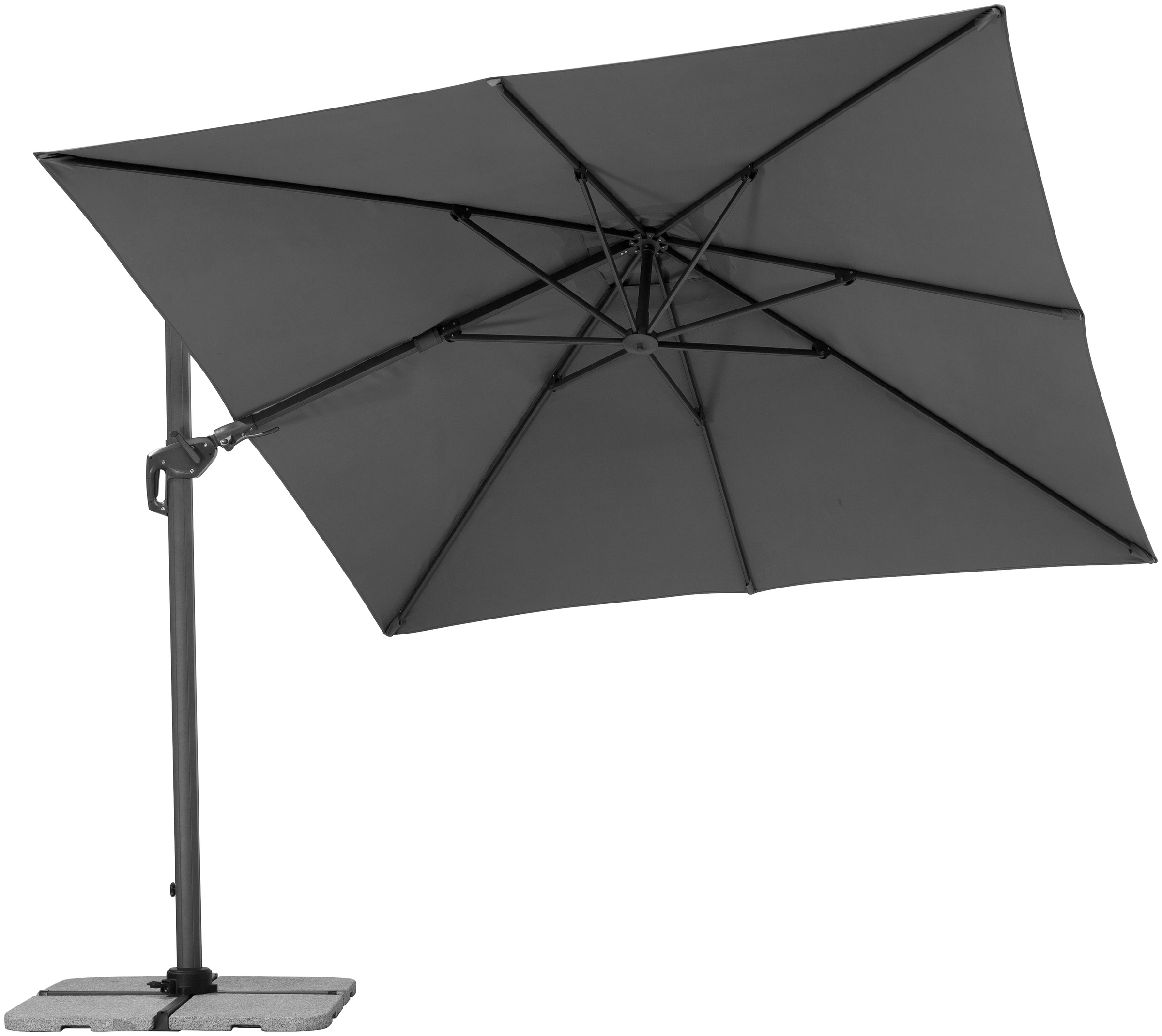 Ampelschirm SCHNEIDER SCHIRME "Rhodos Twist", grau (anthrazit), Obermaterial: 100% Polyester, Standschirme, mit Schutzhülle, ohne Wegeplatten 3