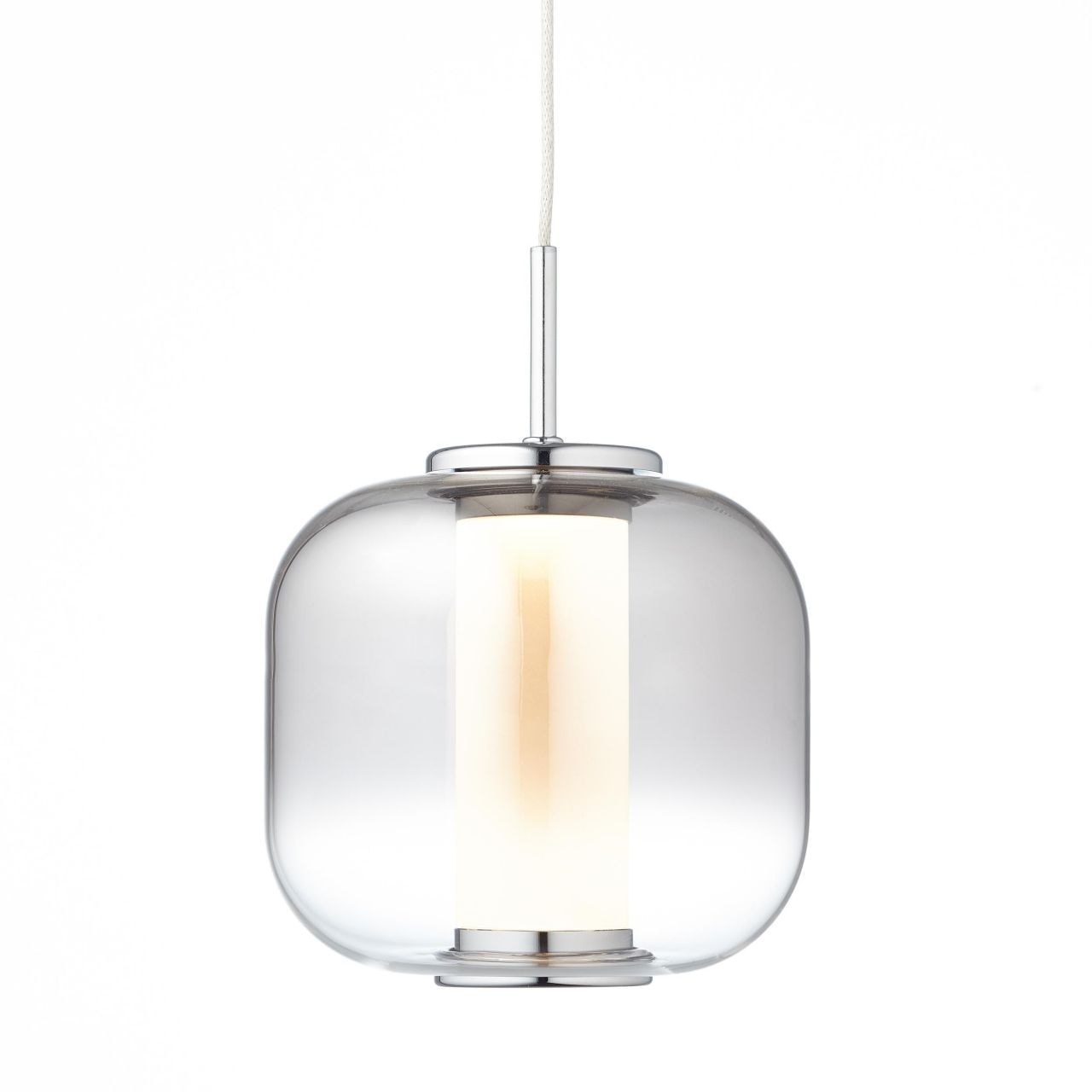 Brilliant Pendelleuchte »Rafa« 1 Stk. Warmweiß LED Hängelampe 1flg chrom/rauchglas