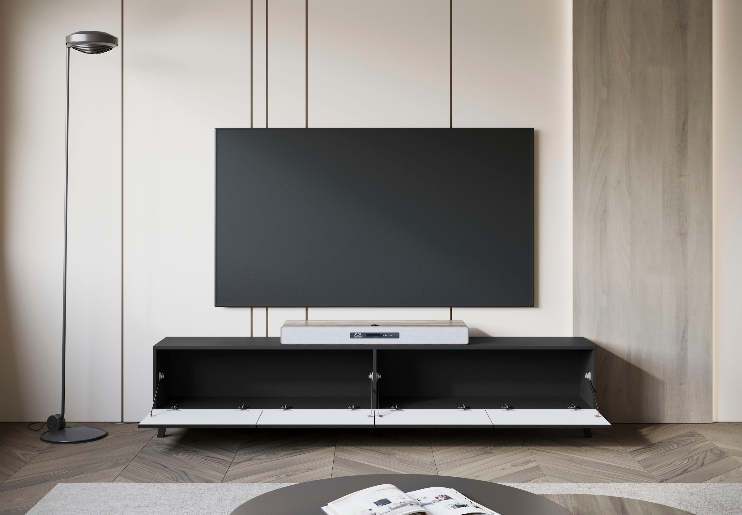 INOSIGN Lowboard »PHUKET«, TV-Board mit Strukturfront, Breite ca. 190 cm