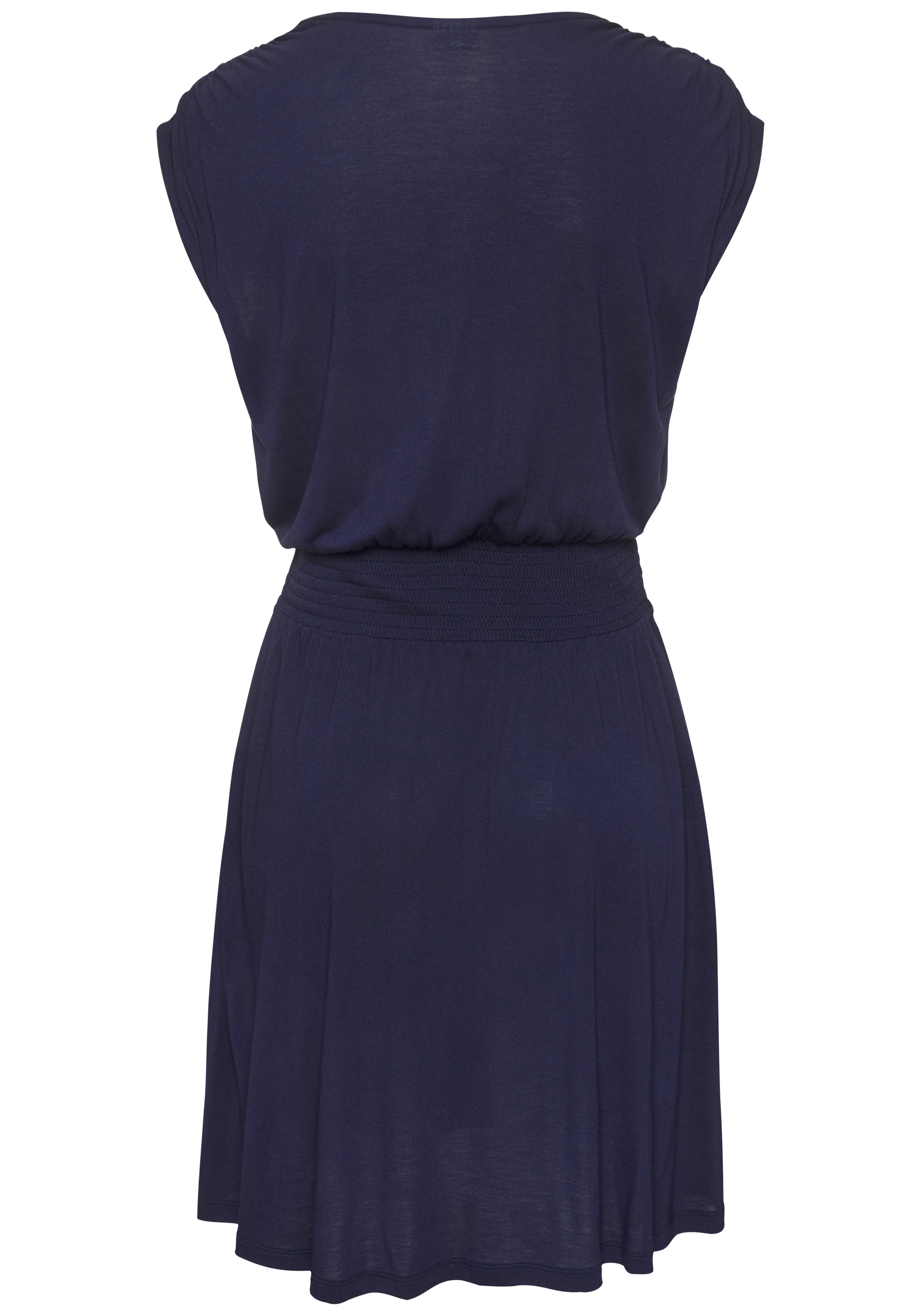 LASCANA Jerseykleid mit breitem Smokbund, kurzes Sommerkleid