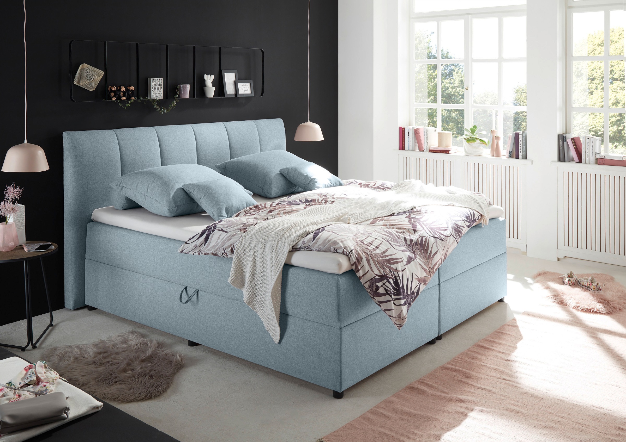 Boxbett, B:180cm L:213cmpastellblau colet 83, ED EXCITING DESIGN, 100% Polyester, Komplettbetten, ""Granada" OTTOs Choice, Topseller inkl. Bettkasten