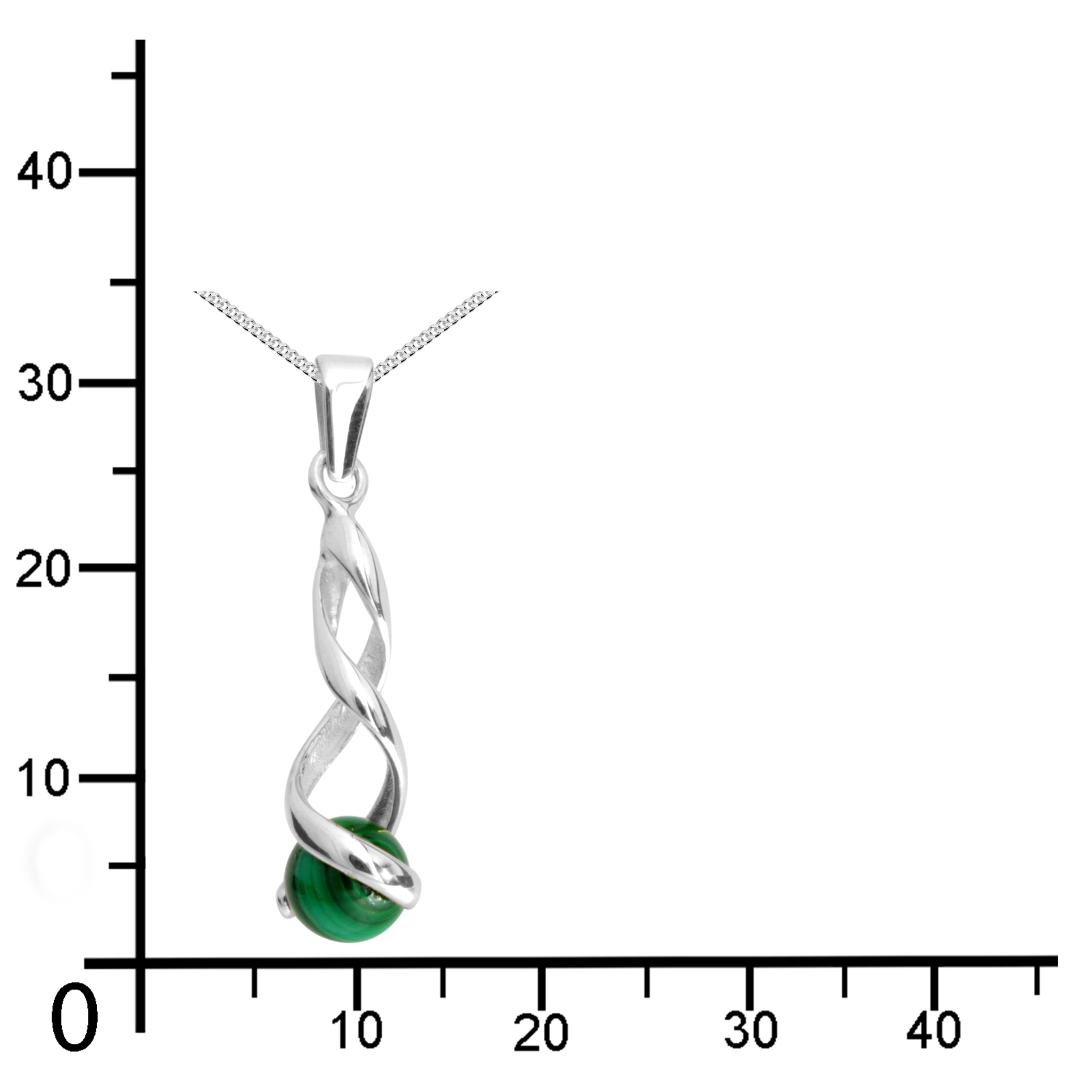 OSTSEE-SCHMUCK Kette mit Anhänger »- Lusia - Silber 925/000 - Malachit«