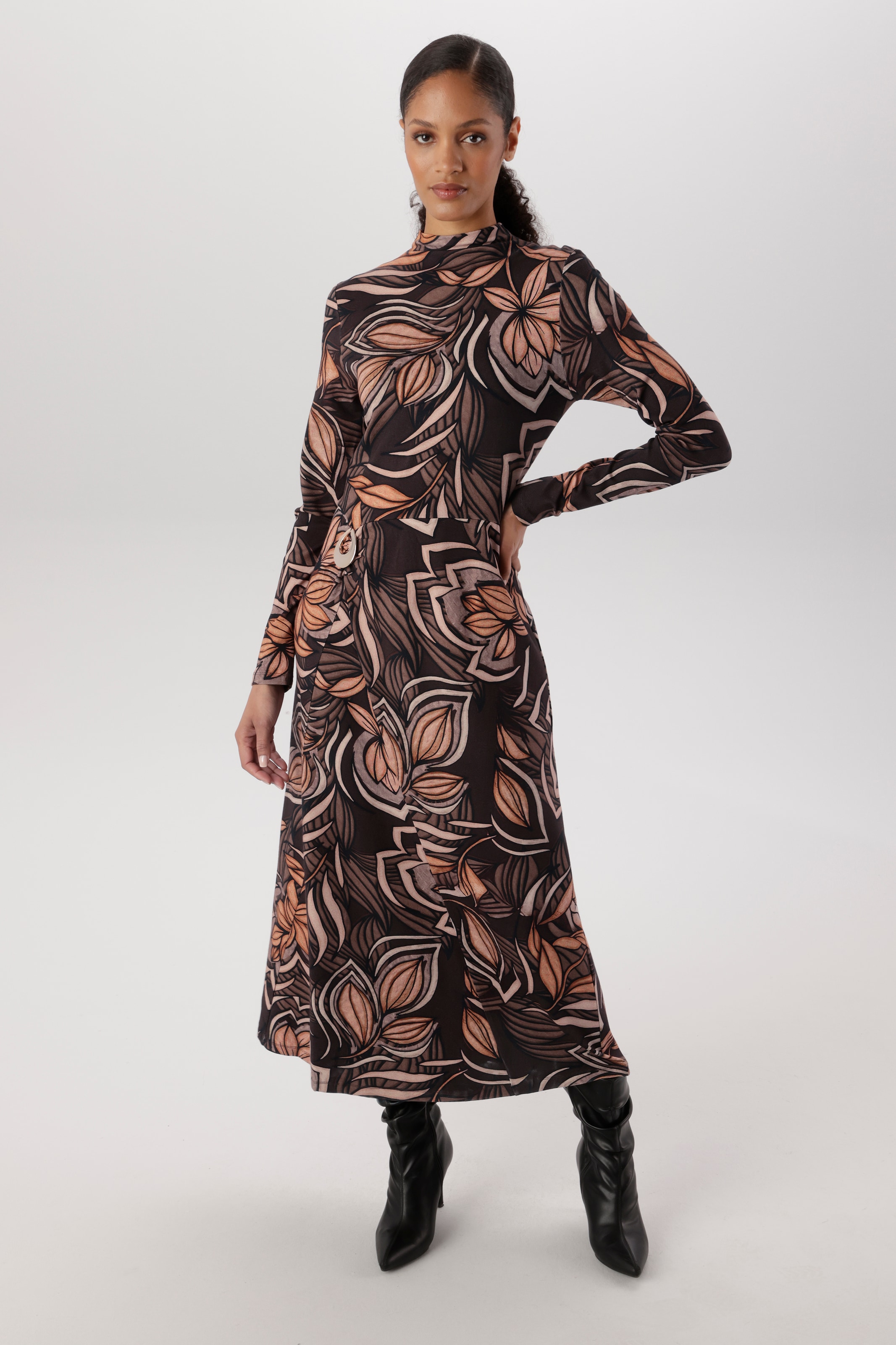 Aniston SELECTED Midikleid mit kleinem Stehkragen - NEUE KOLLEKTION