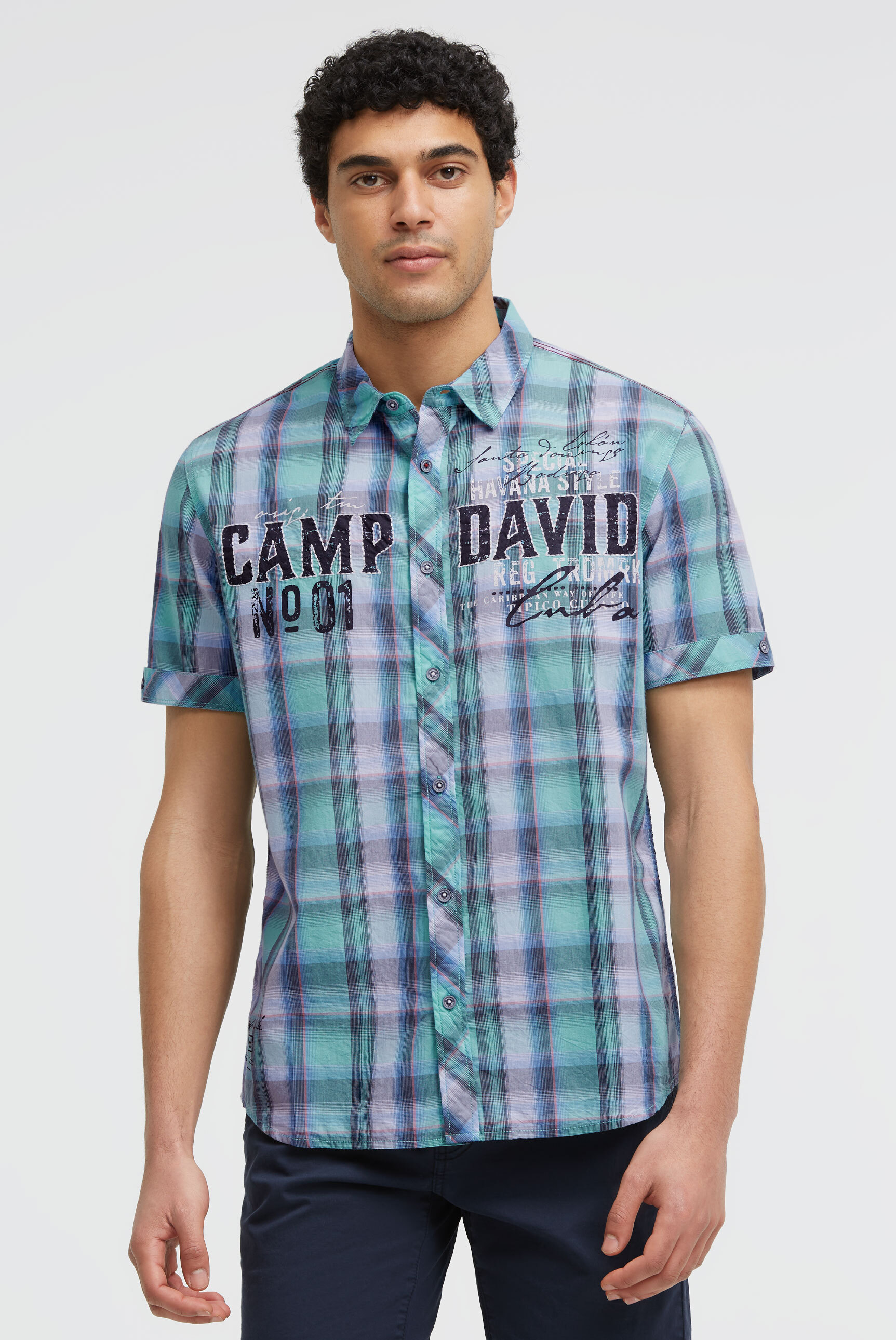 CAMP DAVID Kurzarmhemd mit Turn-Up-Ärmel