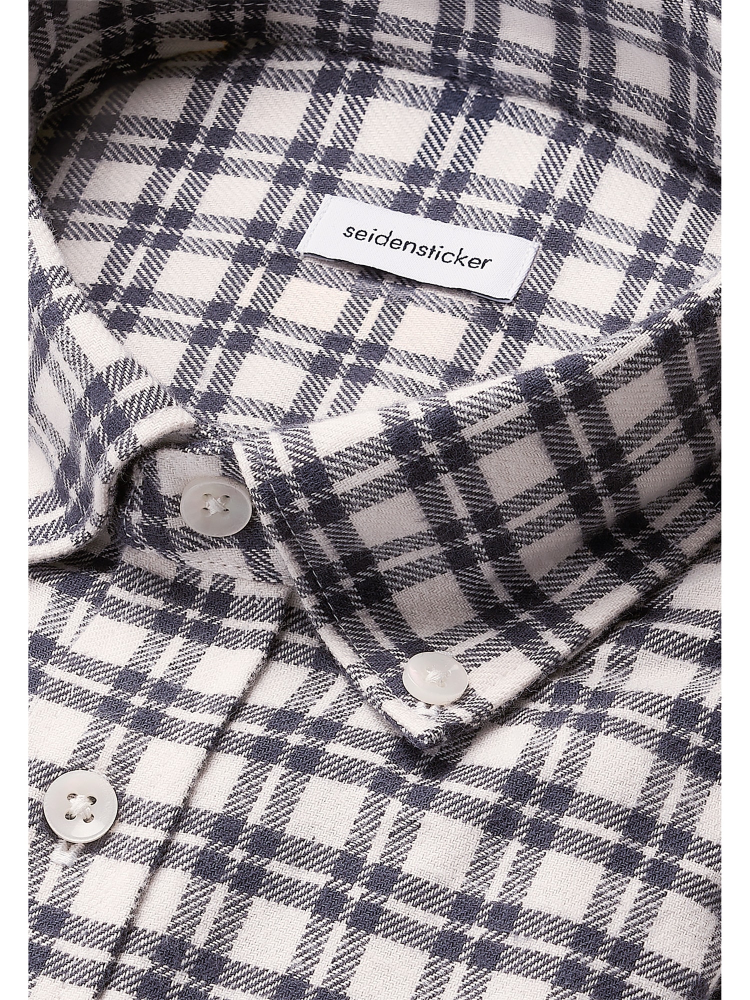 seidensticker Flanellhemd Slim 1/1 Button-Down-Kragen Karo