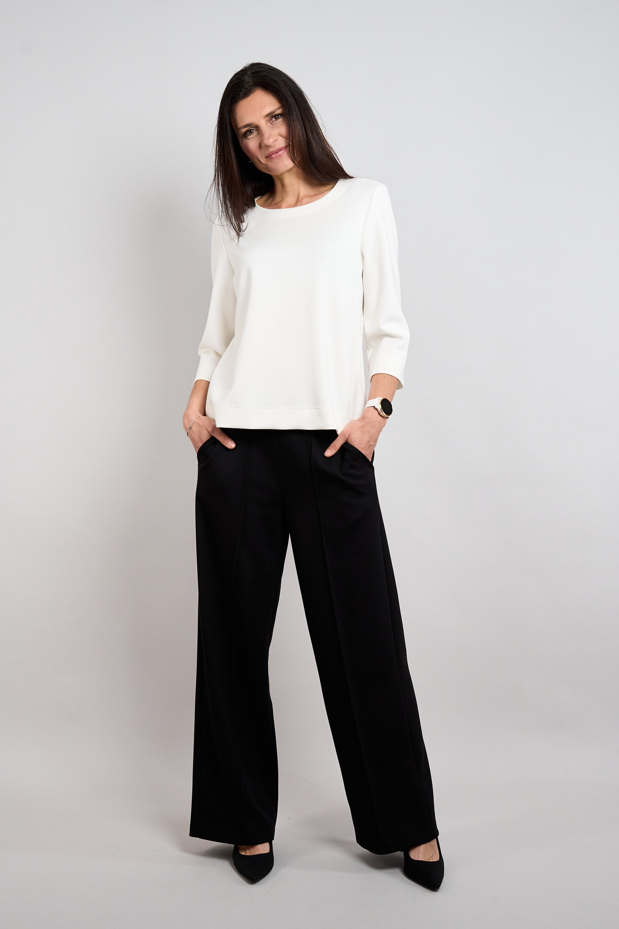 Seidel Moden Sweater , 3/4-Arm mit Glitzersteinen an den Armen - MADE IN GERMANY
