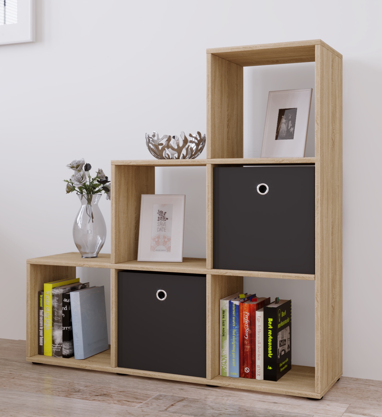 VCM Standregal »Holz Stand Treppenregal Regal 6 Fächer Nitas«