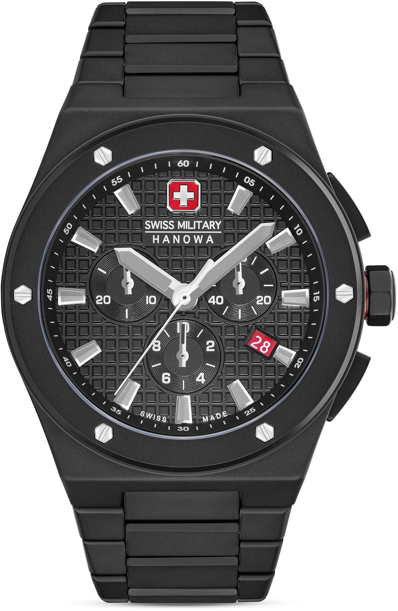 Swiss Military Hanowa Chronograph »SIDEWINDER CERAMIC, SMWGI0002280«, Quarzuhr, Herrenuhr, Datum, Stoppfunktion, Saphirglas, Swiss Made