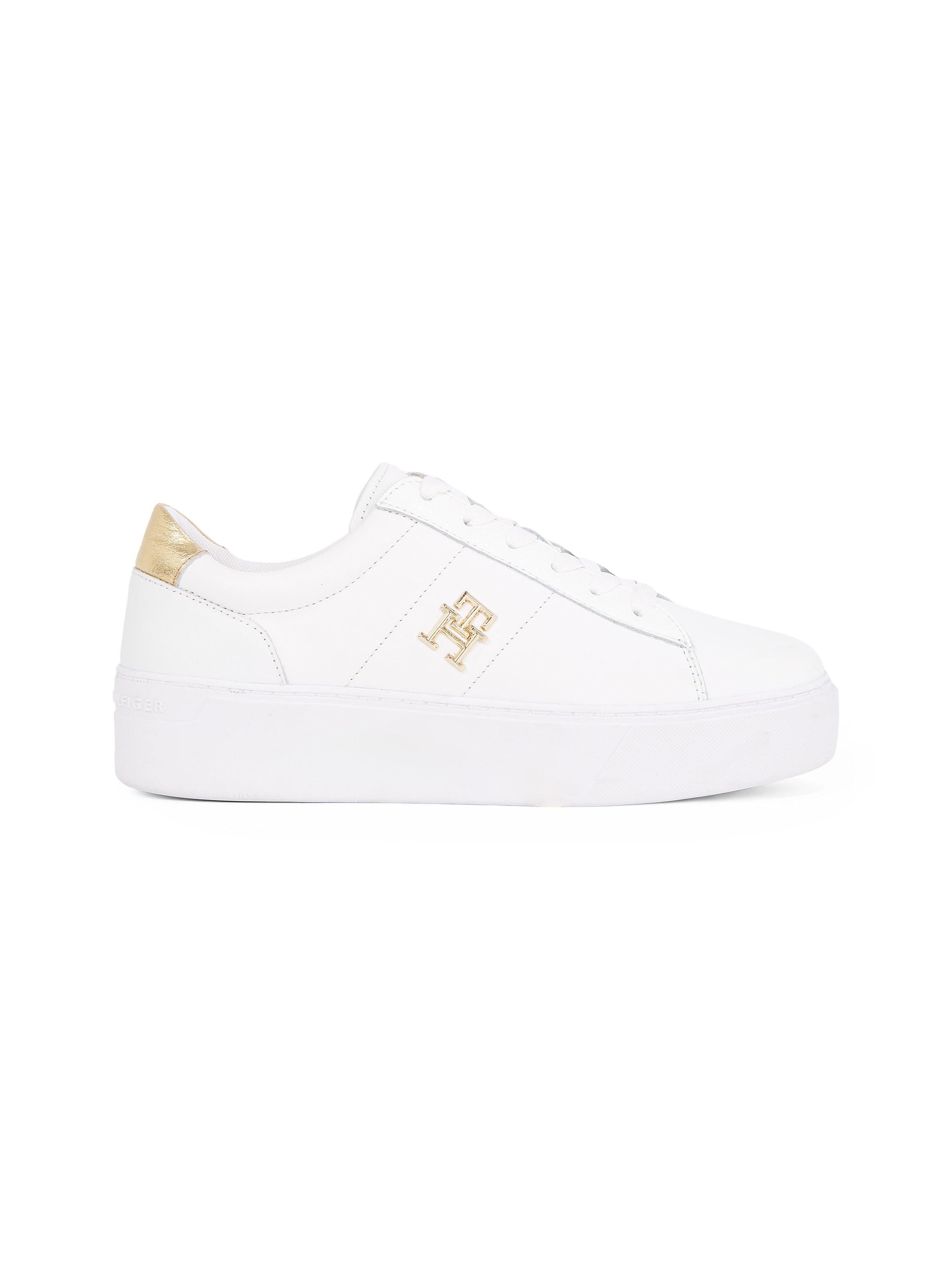 Tommy Hilfiger Plateausneaker »PLATFORM COURT SNEAKER METALLICS«, Freizeitschuh, Halbschuh, Schnürschuh mit TH-Logo