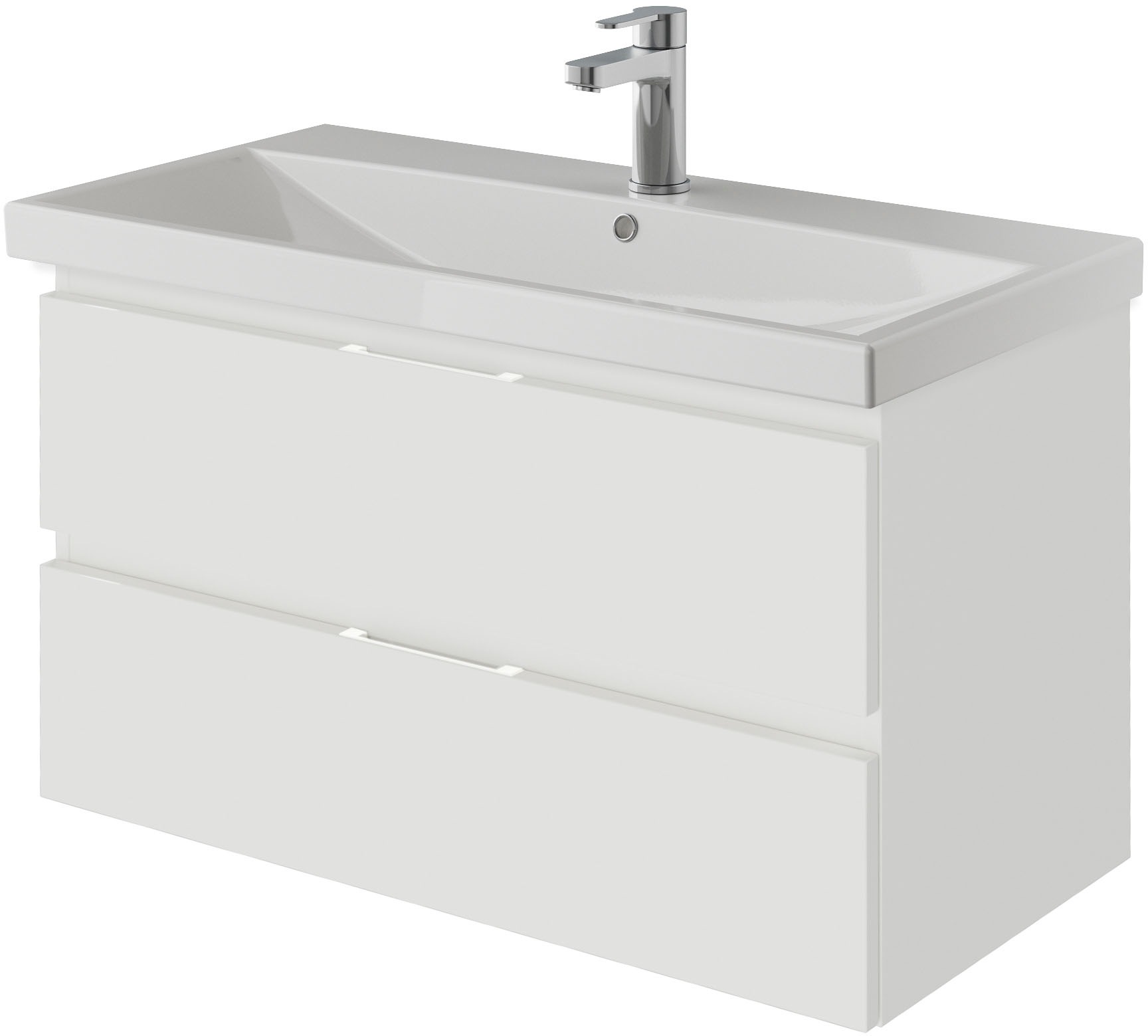 Saphir Badmöbel-Set »Serie 4035 2-teilig, Keramikwaschtisch mit LED-Spiegelschrank«, (Set), 90 cm breit, inkl. Türdämpfer, 2 Schubladen, 3 Türen, 6 Einlegeböden