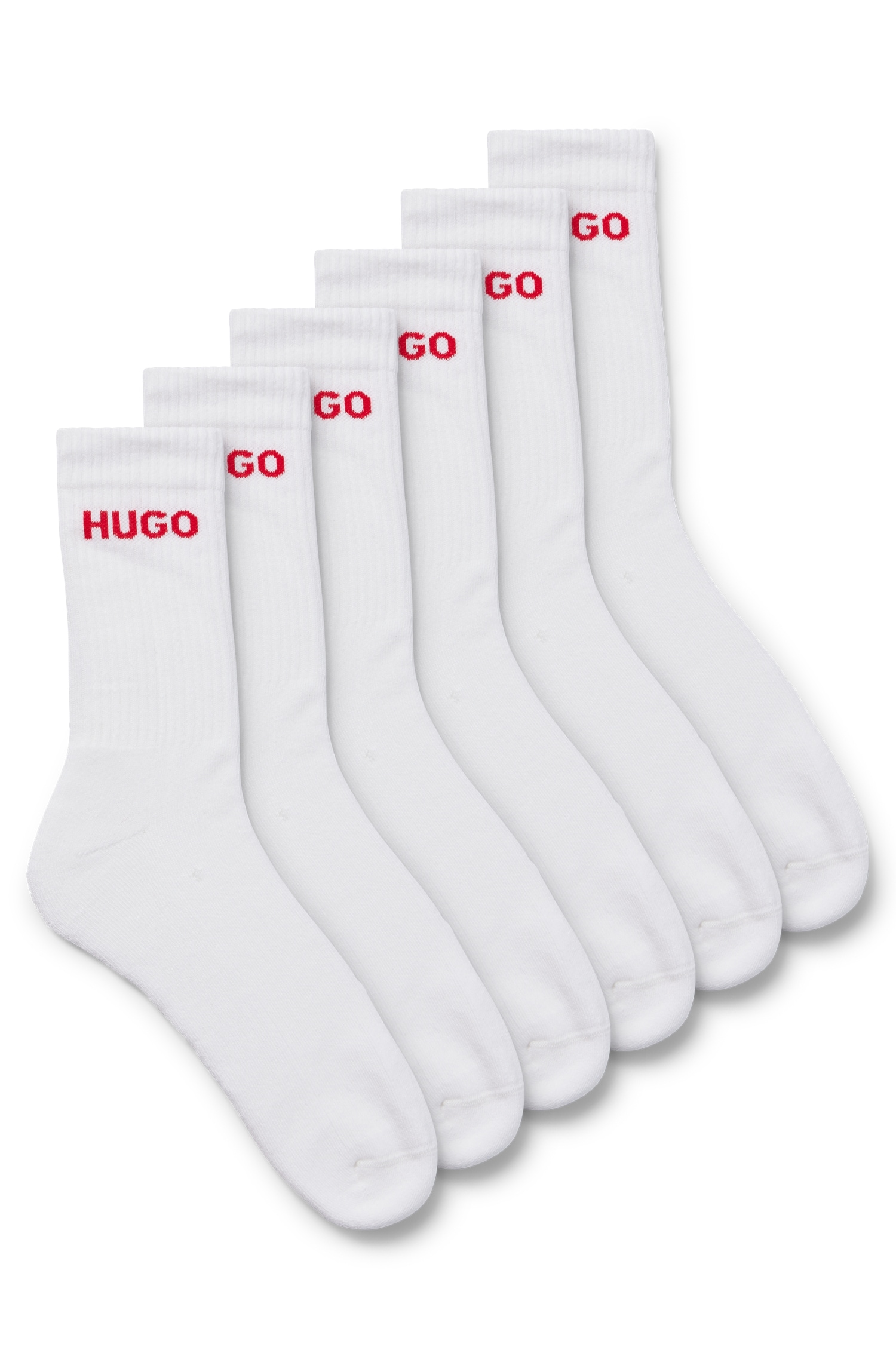 bestellen Socken Logo eingestricktem »6P LOGO BOSS (Packung, Pack), CC«, RIB QS 2er HUGO | mit BAUR