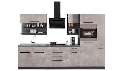 HELD MÖBEL Küchenzeile »Tulsa«, Breite 320 cm, mit E-Geräten, schwarze Metallgriffe,... kaufen