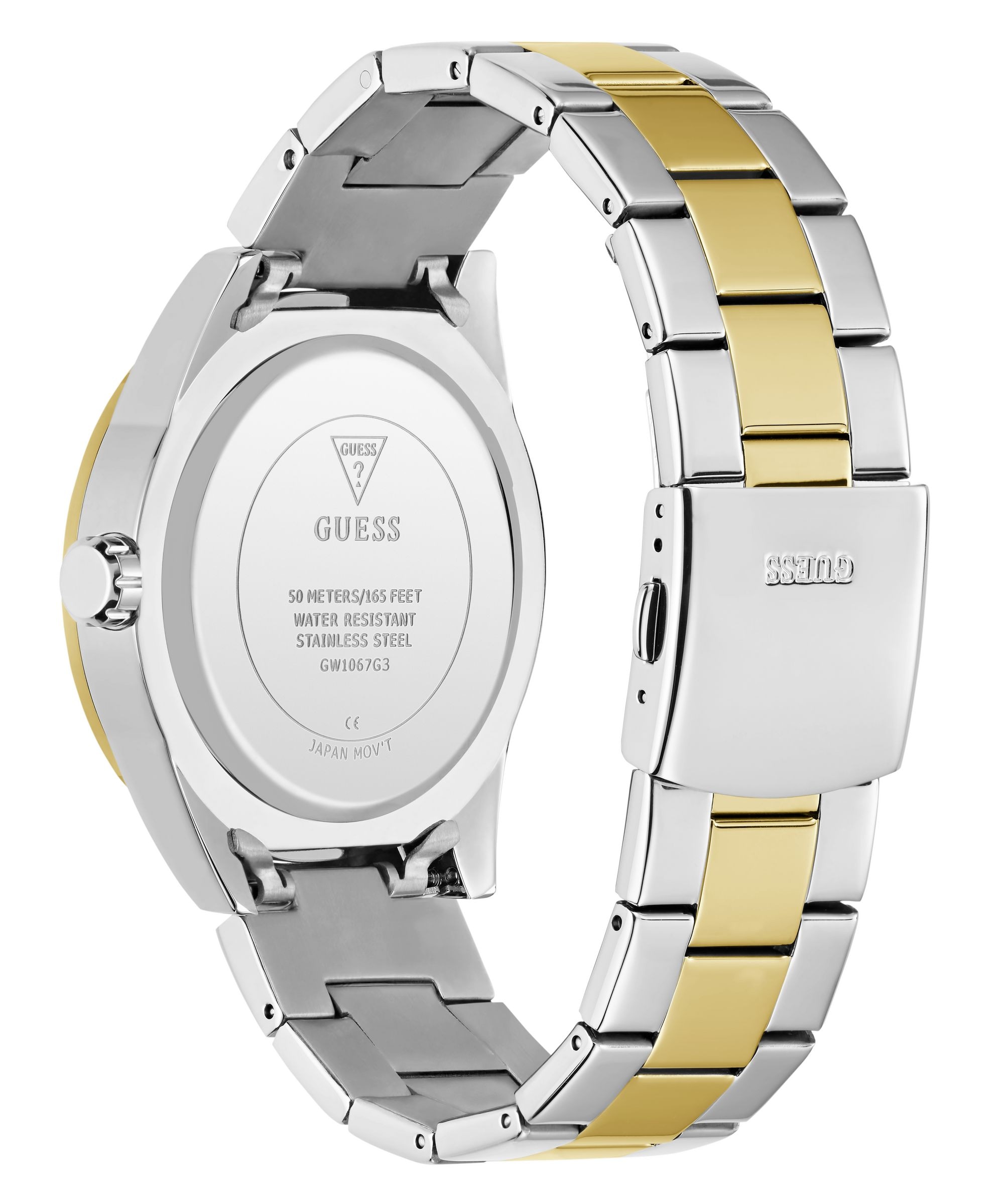 Guess Multifunktionsuhr »ORION« Quarzuhr, Armbanduhr, Herrenuhr, Edelstahlarmband, analog, Wochentag