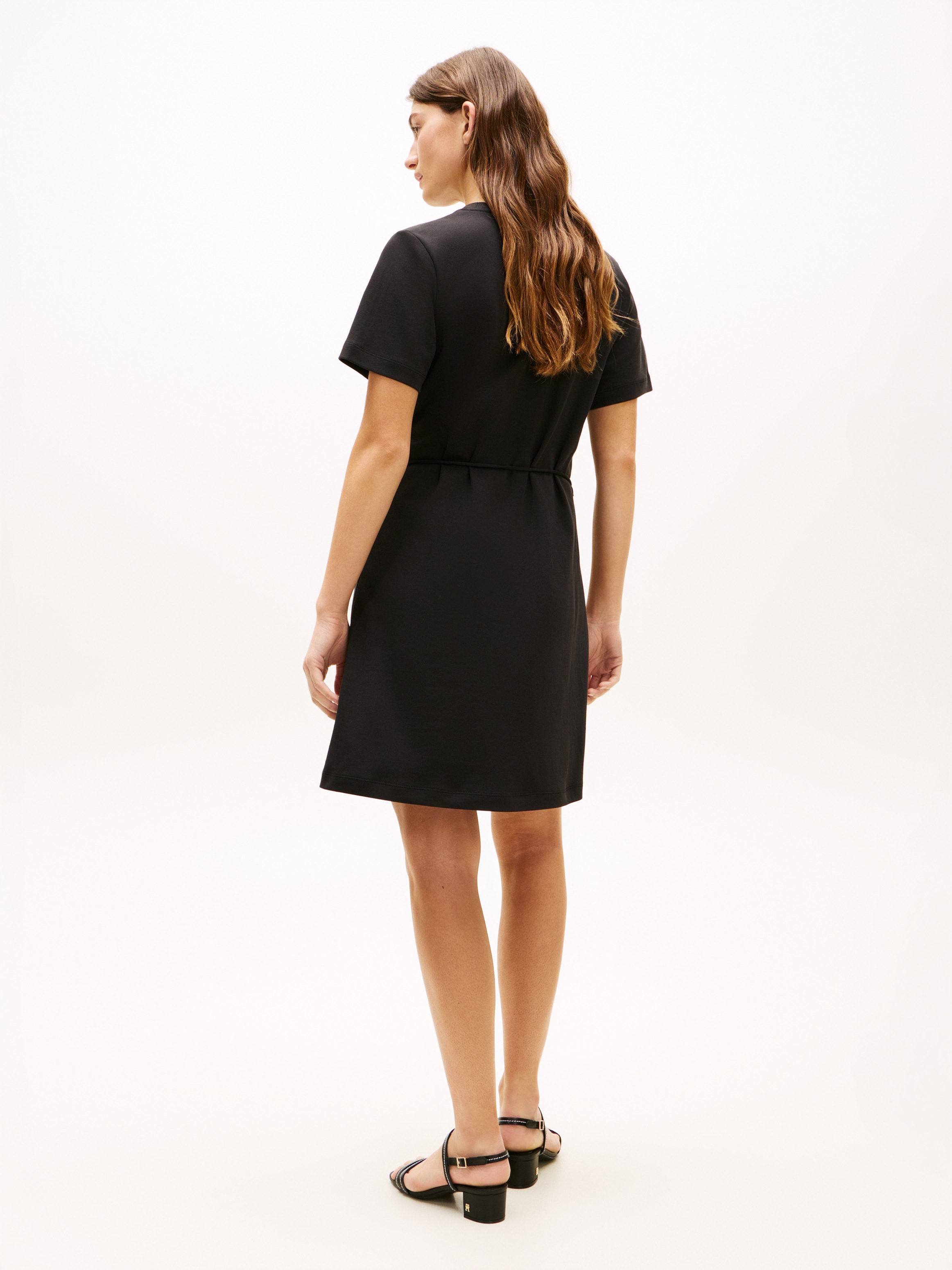 Tommy Hilfiger Shirtkleid "INTERLOCK T-SHIRT SHORT SLEEVE DRESS" mit Bindeg günstig online kaufen