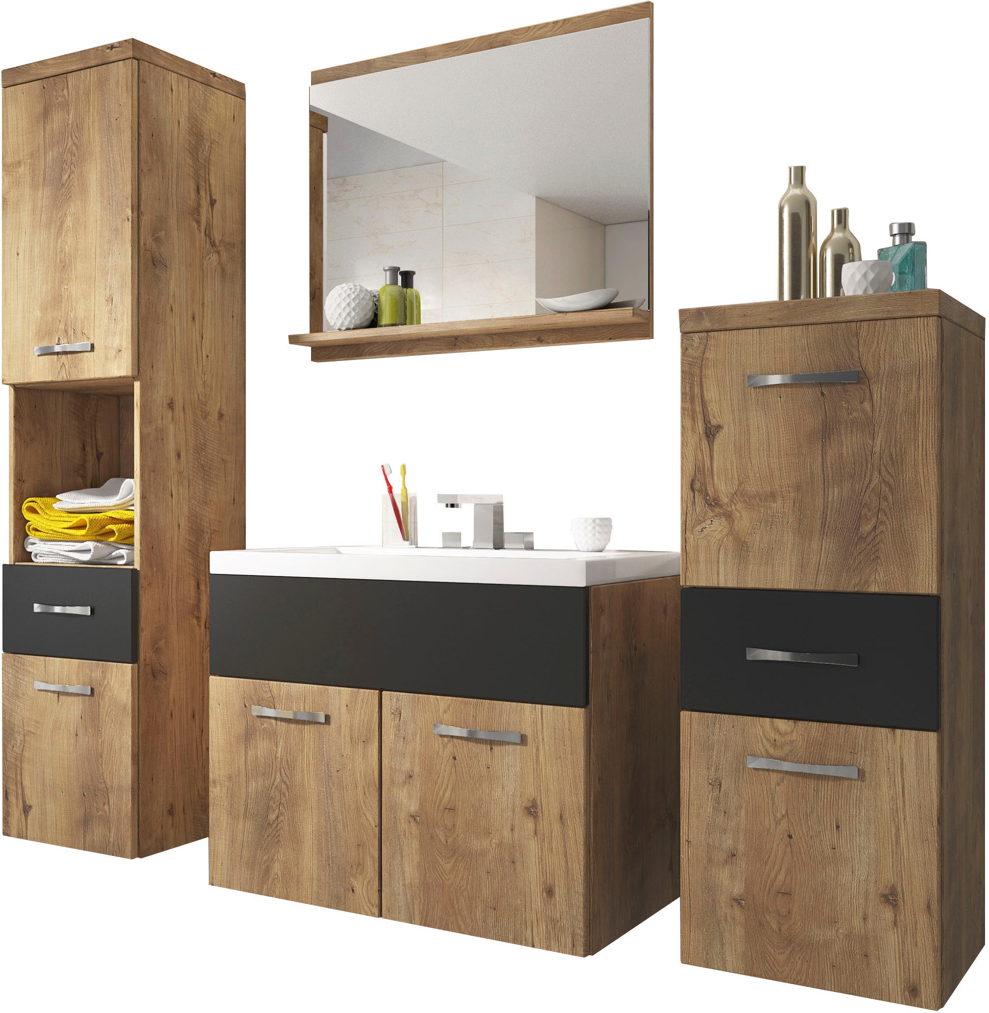 welltime Badmöbel-Set "ELDA" Komplett-Set, 5 Stk. tlg. günstig online kaufen