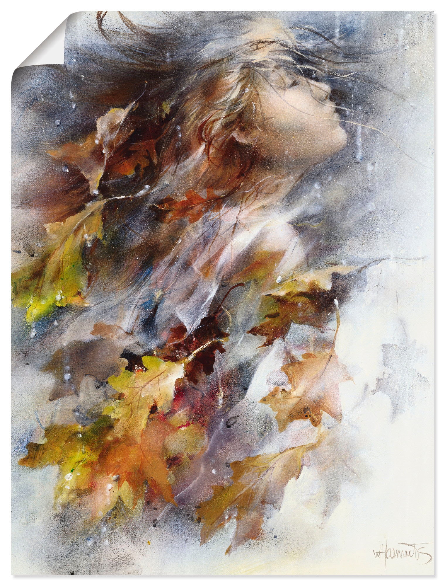 Artland Wandbild "Herbst" Frau 1 Stk. tlg. als Leinwandbild, Poster, Wandau günstig online kaufen
