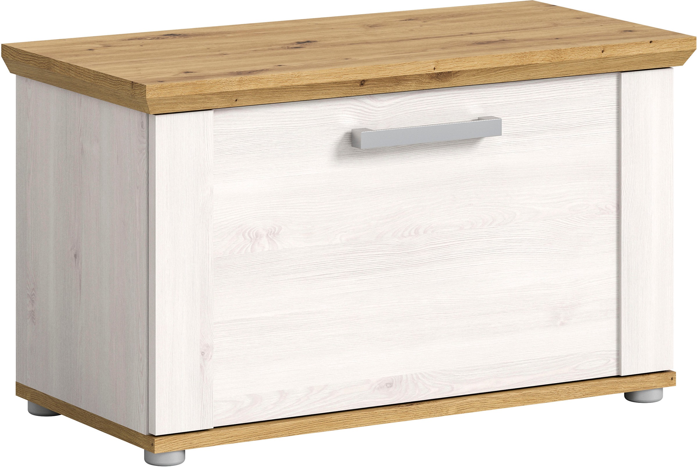 Home affaire Sitzbank "COSENZA, Breite 80 cm, 1 Klappe, 2 Einlegeböden, 2-farbig" in Landhausoptik, Bank, Schuhbank, Garderobenbank, Dielenbank