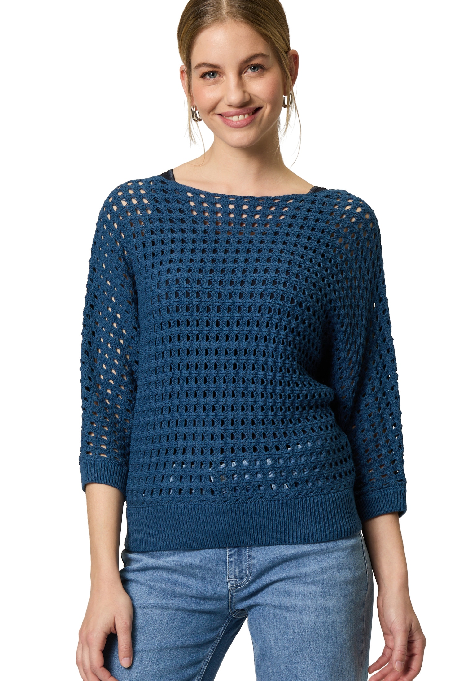 Zero Strickpullover "zero Damen Pullover mit Lochmuster", (1 tlg.), Lochmus günstig online kaufen