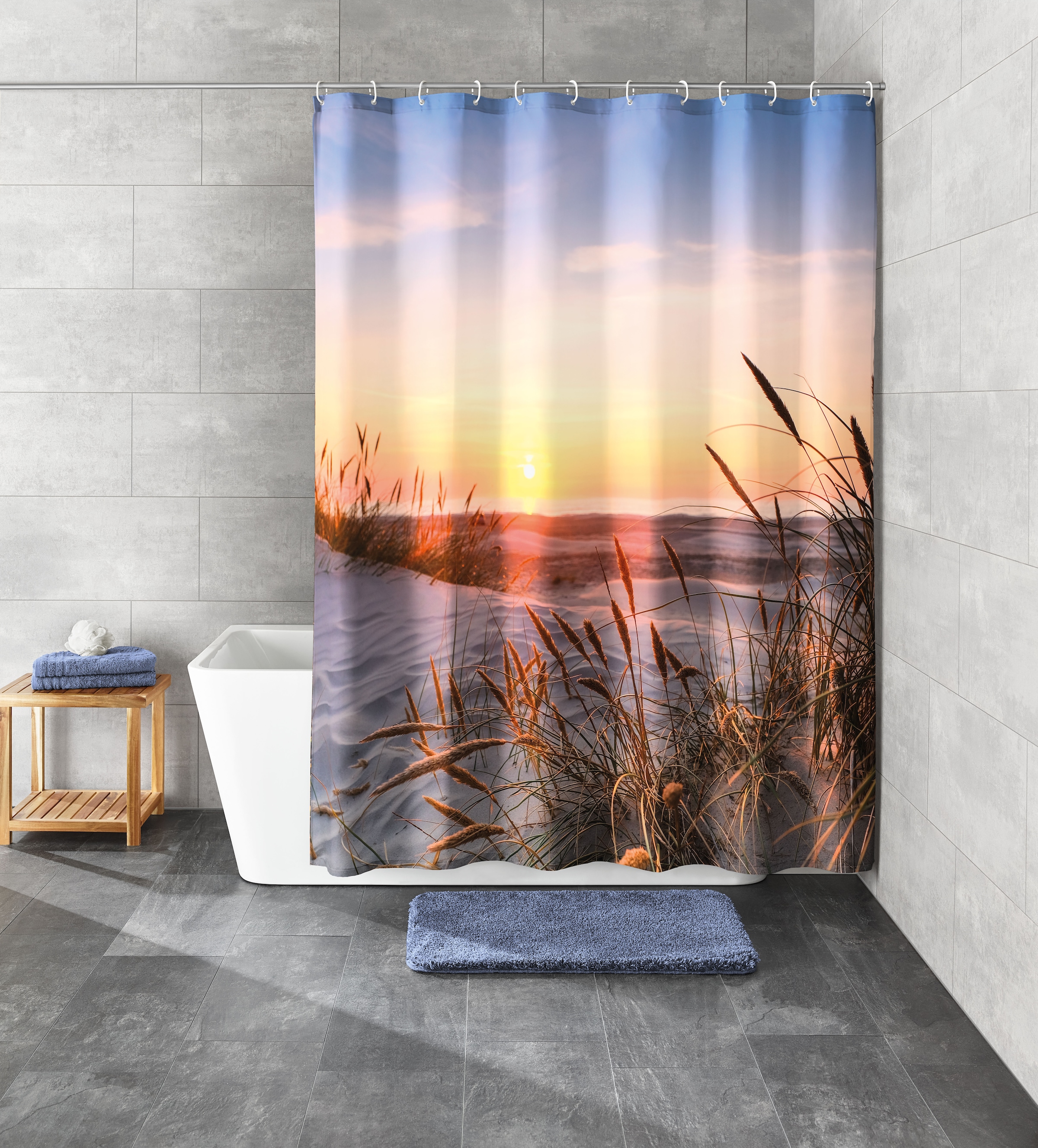 Kleine Wolke Duschvorhang "Juist" Breite 180 cm Set günstig online kaufen